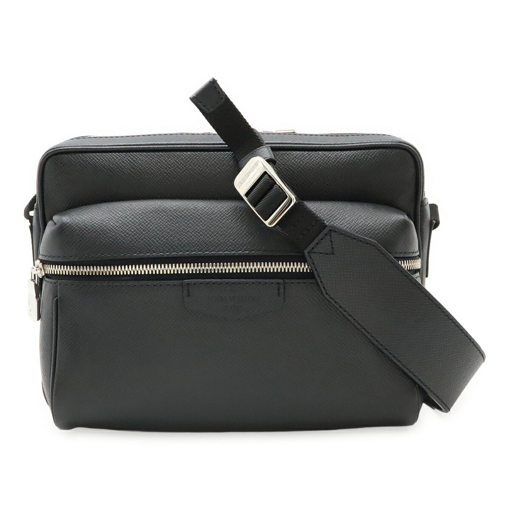 Louis Vuitton Taiga Outdoor PM Shoulder Bag, Ardoise, Black