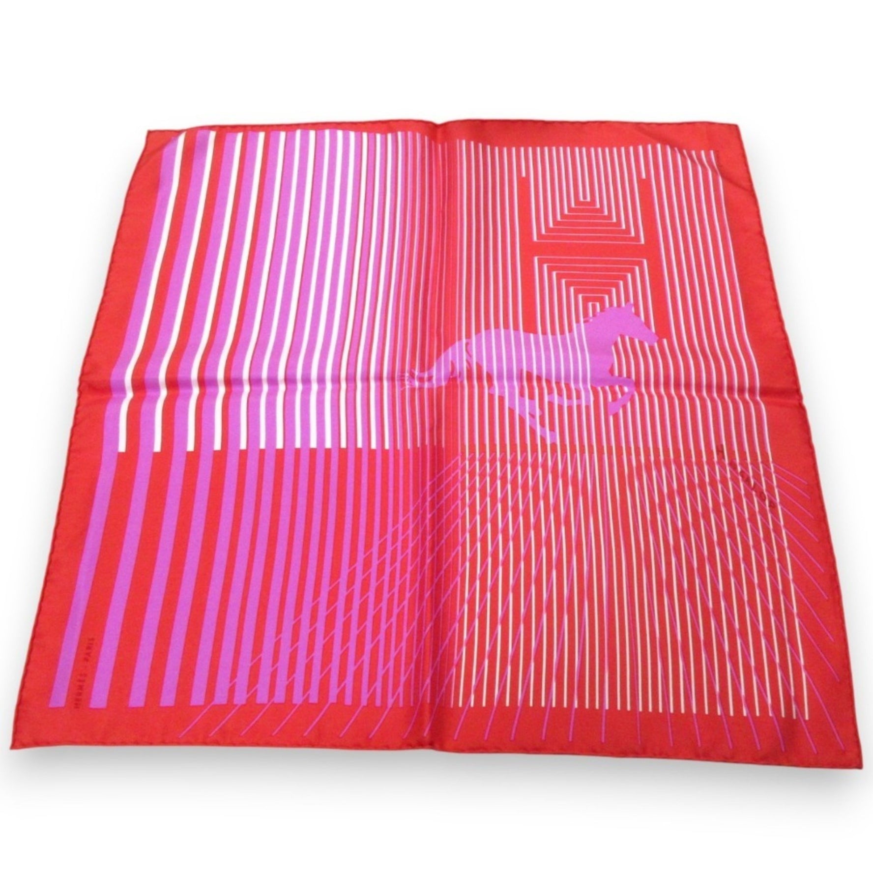 HERMES H AU GALOP Carré 45 100% Silk Scarf/Muffler Red