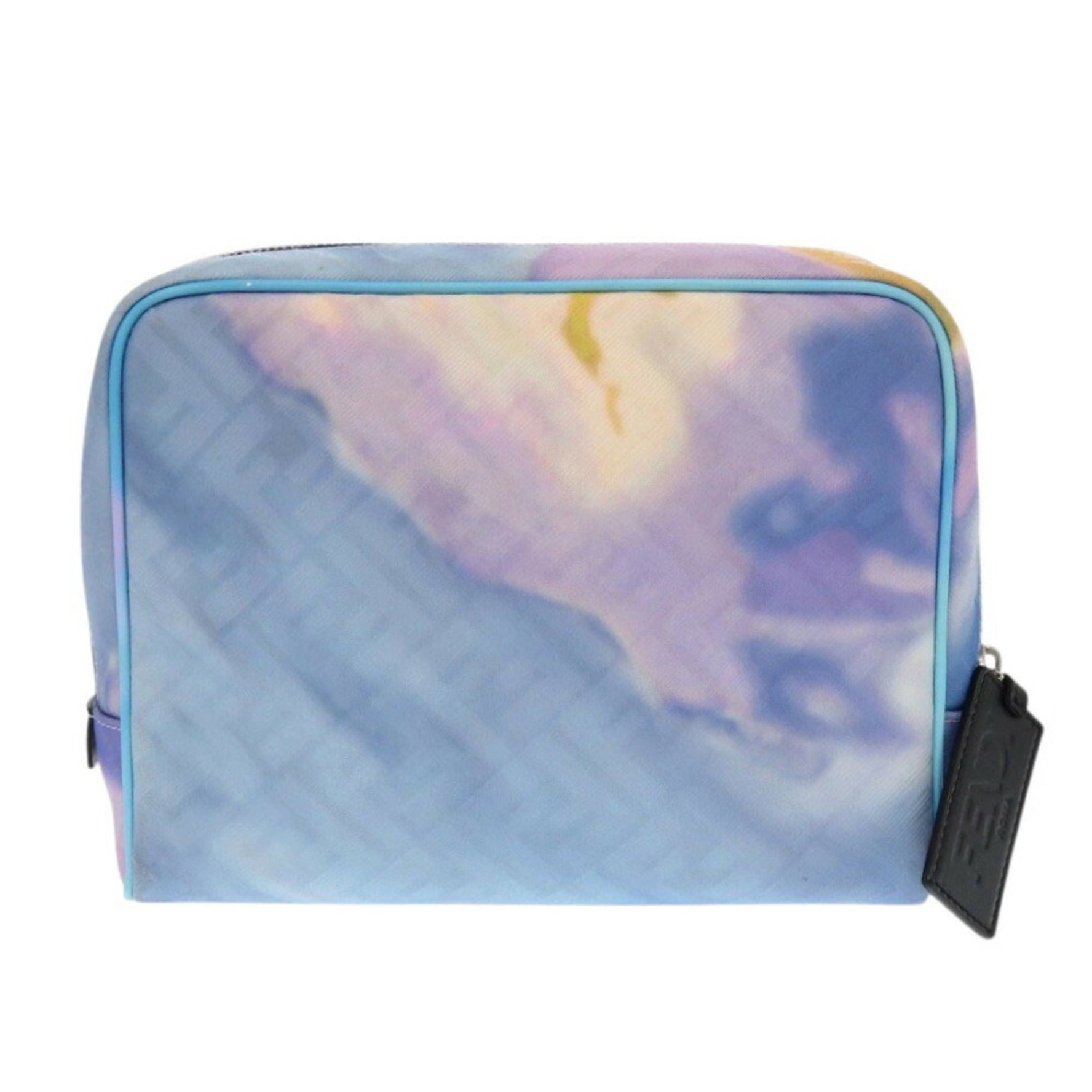 Fendi Zucca Marble FF Pouch Fabric Light Blue Second Bag
