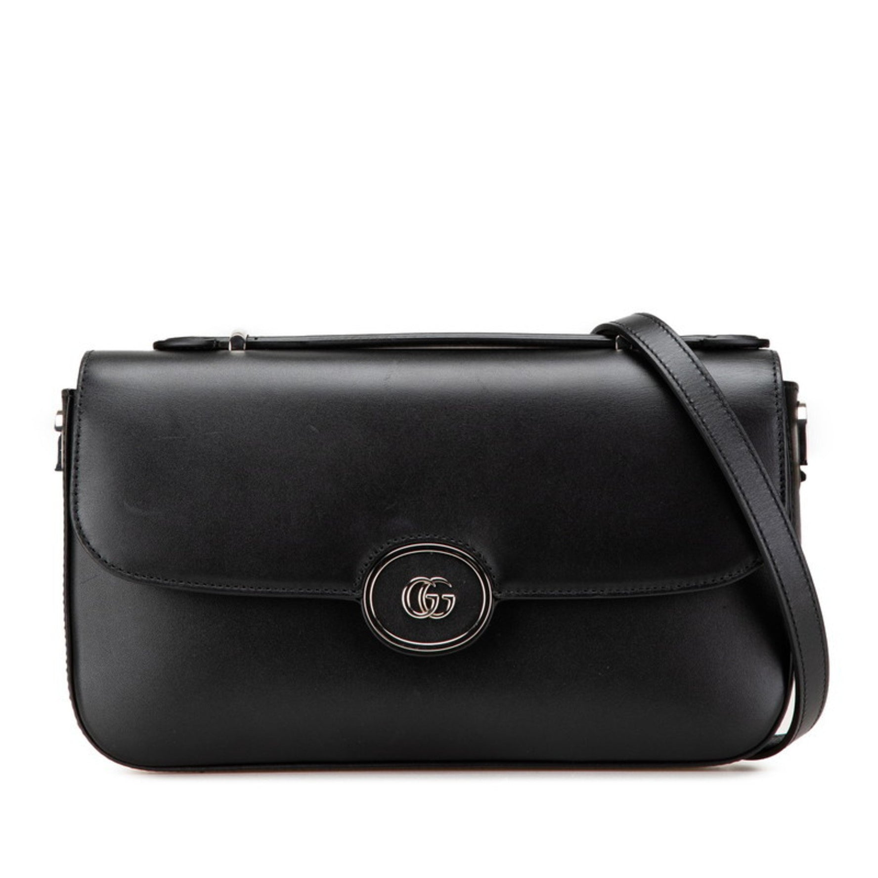 Gucci PETITE GG handbag/shoulder bag, 2-way, 739721, black leather, women's.