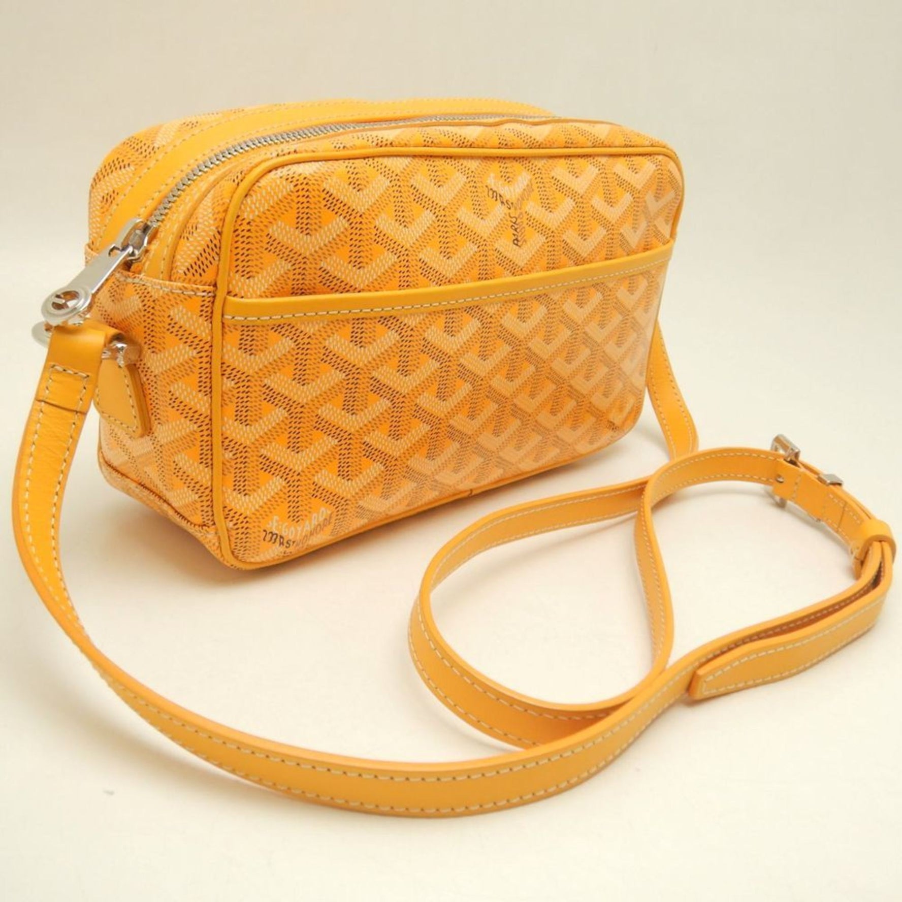 GOYARD Goyard Cap Vert PM CAPVE2PMLTY08CL08P Shoulder Bag in Coated Canvas and Leather, Yellow, Women's,