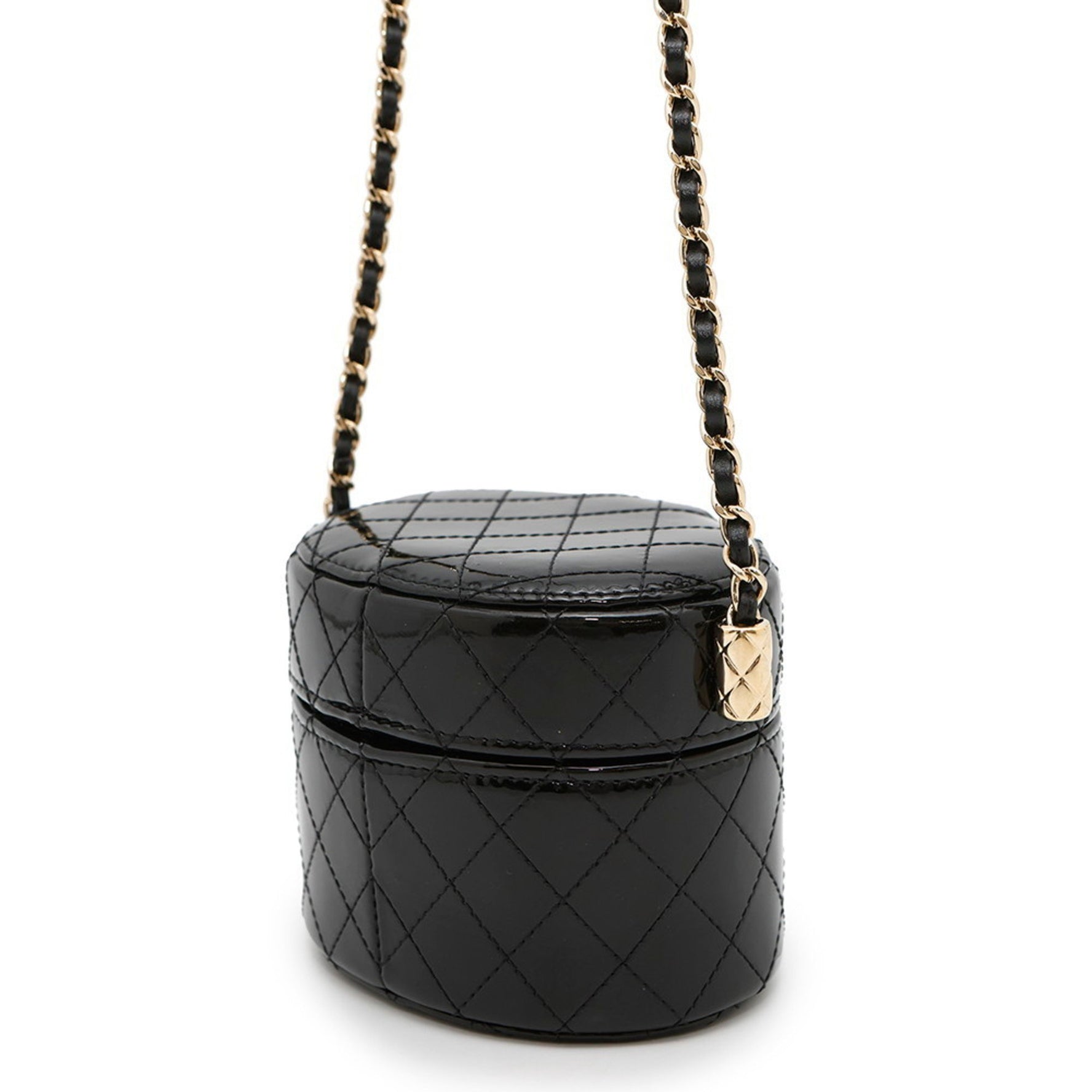 Chanel Chain Shoulder Bag Mini Vanity Coco Mark Patent AP1616 CHANEL Black