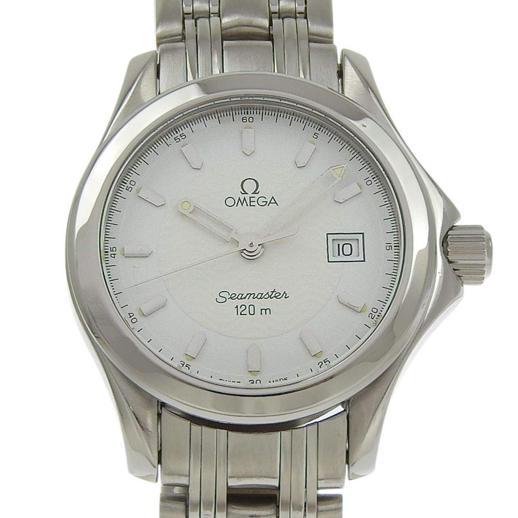 OMEGA Seamaster Watch 2571.21 Stainless Steel 1995 Quartz Analog Display White Dial