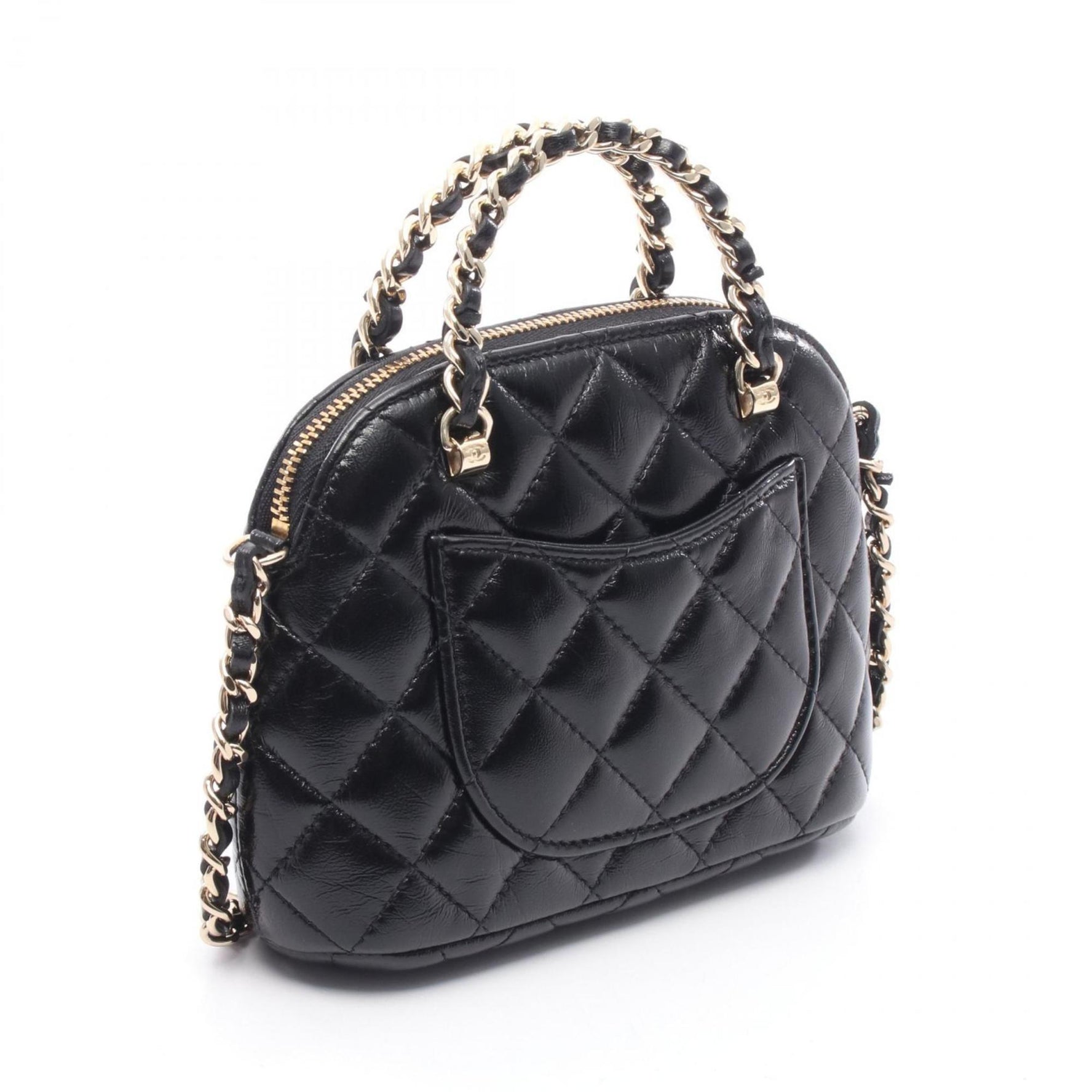 CHANEL Matelasse Shoulder Bag, Lambskin Leather, Women's, Black, AP3354