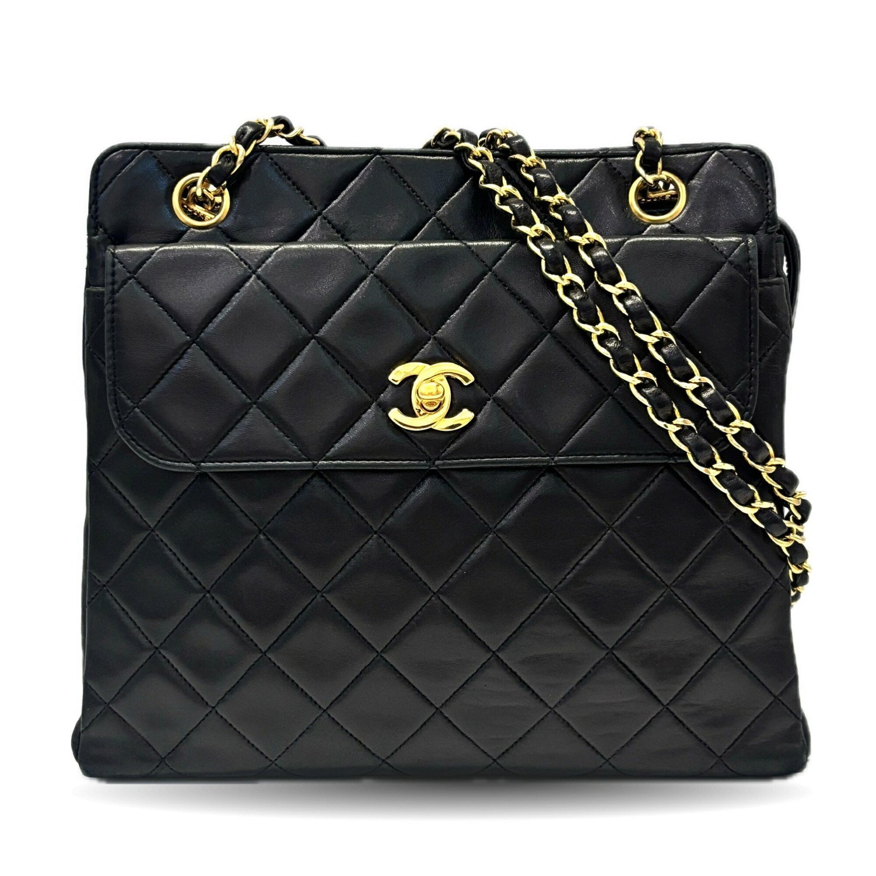 CHANEL Chain Tote Matelasse Shoulder Bag in Lambskin