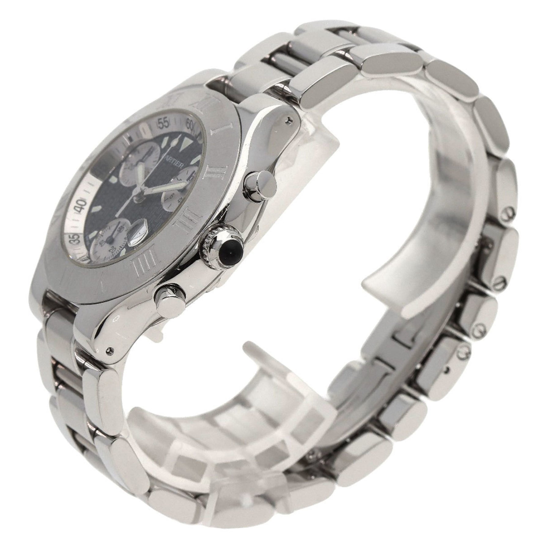 Cartier Chronoscuff Date Watch Stainless Steel SS