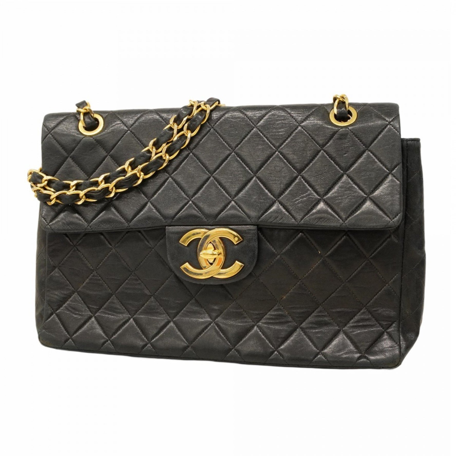 Chanel Shoulder Bag, Large Matelasse, Double Chain, Lambskin