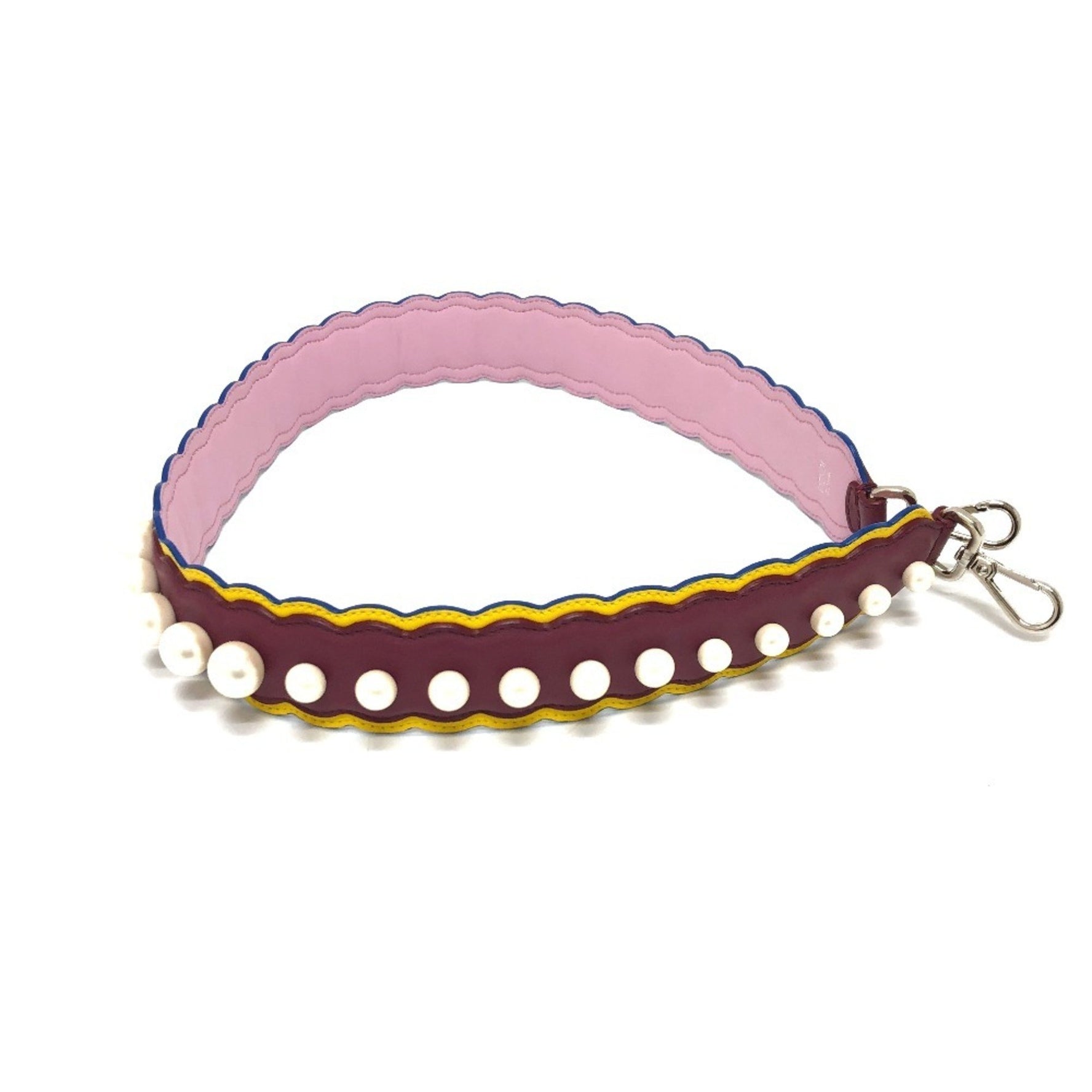 FENDI Faux Pearl Strap You Spare Shoulder Leather Multicolor
