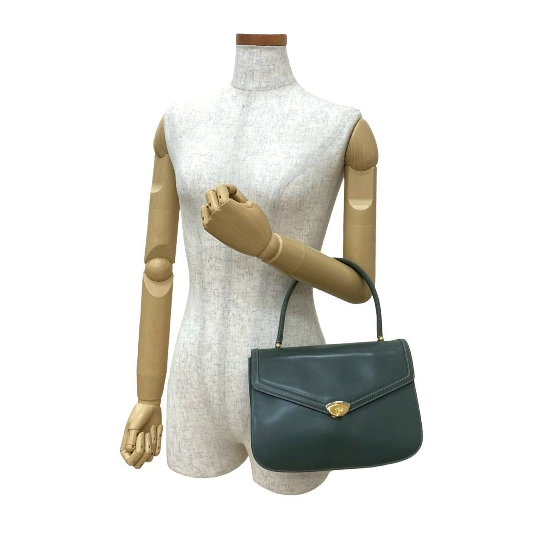 GUCCI Vintage GG Logo Metal Leather Handbag/Mini Tote Bag