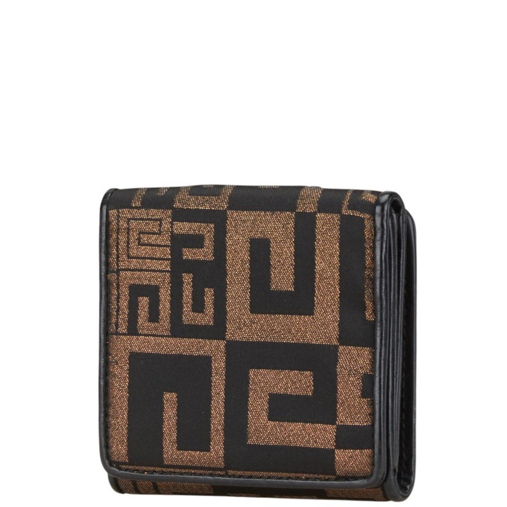 Givenchy Bi-fold Wallet W Compact Black Gold Canvas Leather