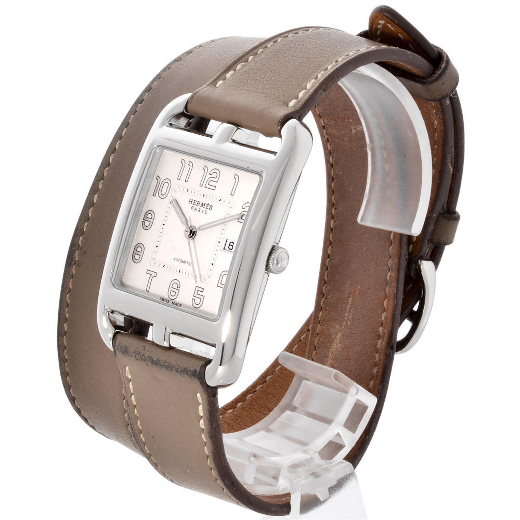 Hermes Cape Cod Double Tour Wristwatch Automatic Silver Dial R Stamp