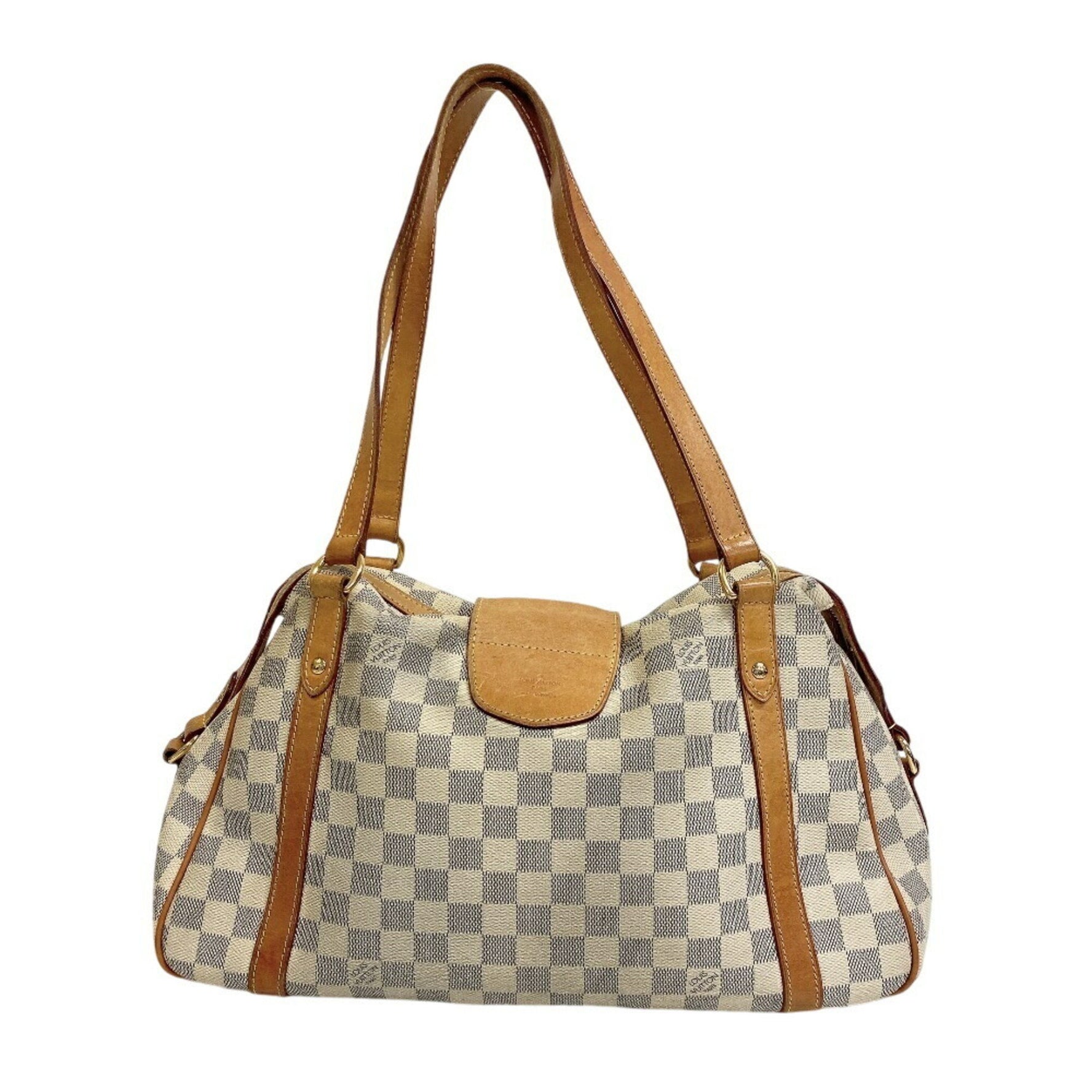 LOUIS VUITTON N42220 Stresa PM Hand Shoulder Bag/Tote Bag in Damier Azur Leather, White, Women's