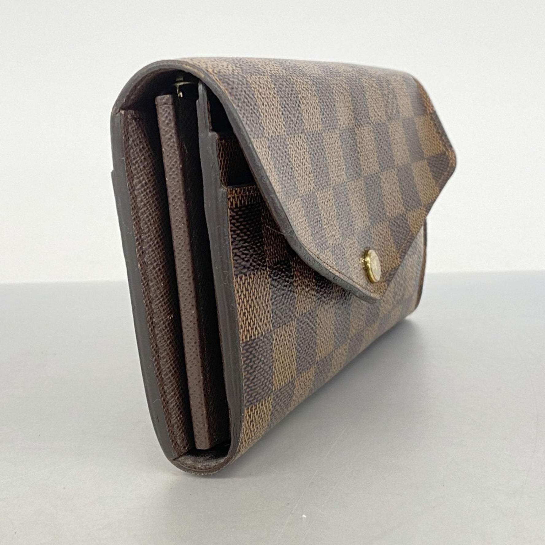 Louis Vuitton Damier Portefeuille Sarah Long Wallet N63209 Ebene Women's