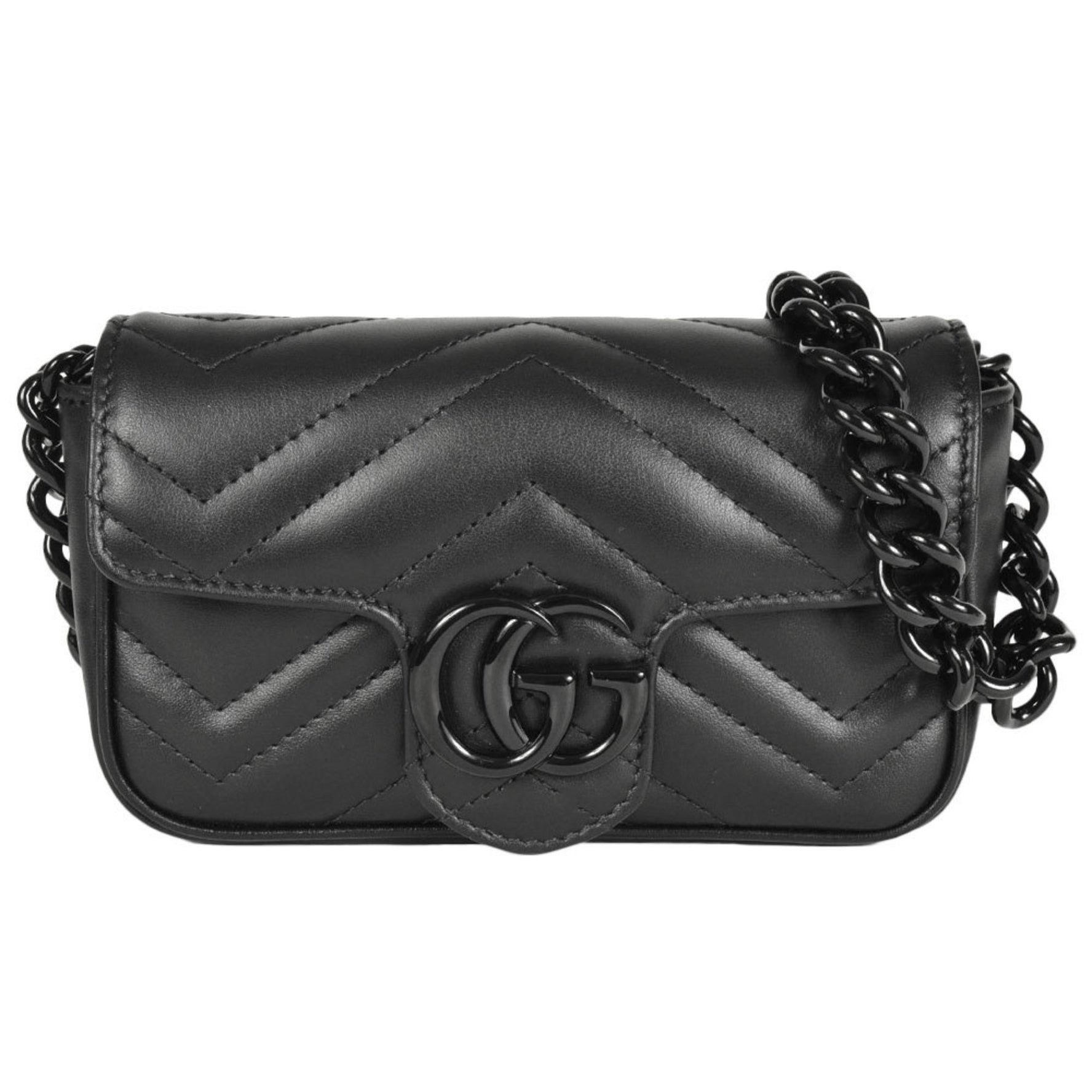 GUCCI GG Marmont Shoulder Bag Leather Chain Belt