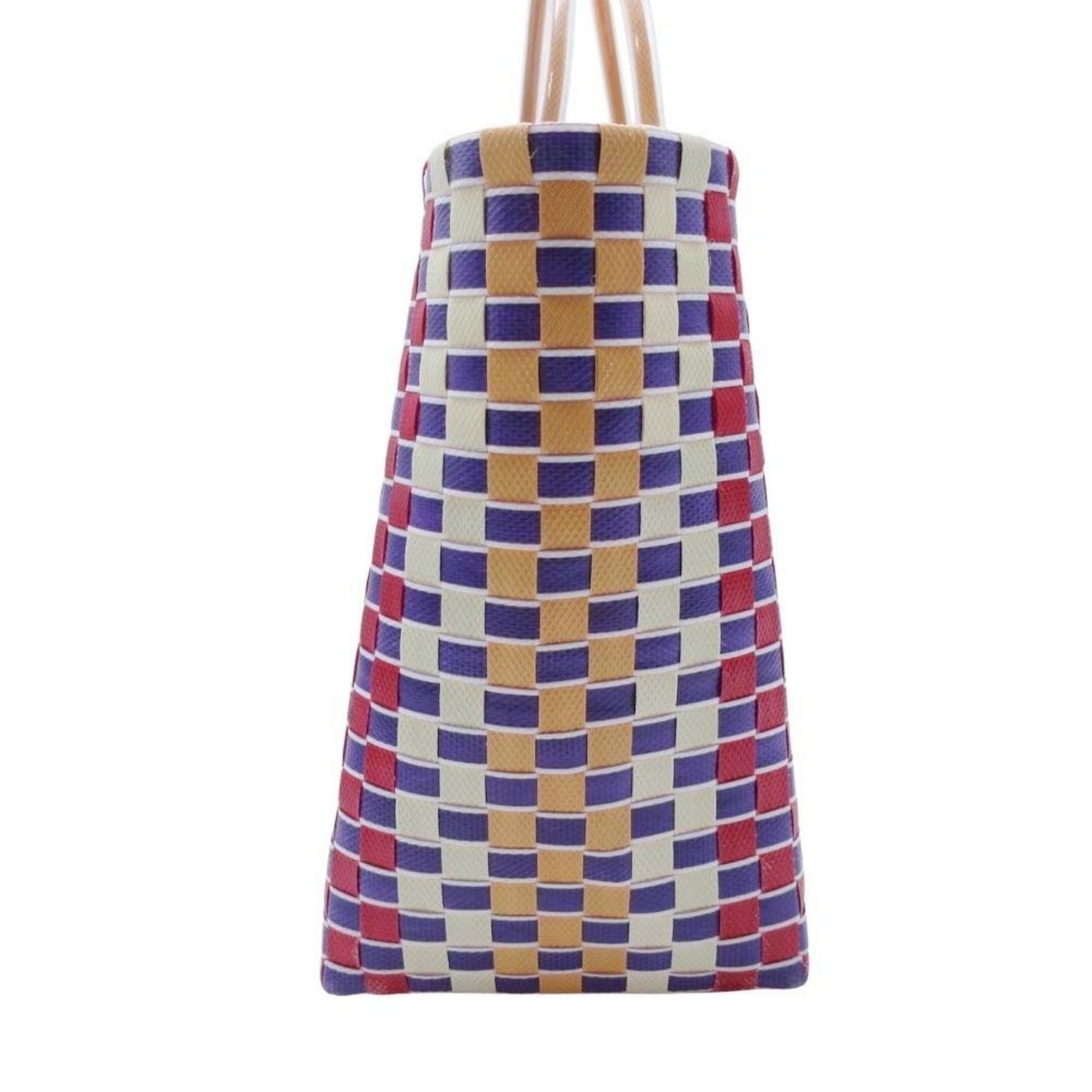 MARNI Market Flower Cafe Tote Bag, Hand Picnic Straw Basket Wine Multicolor, Women's