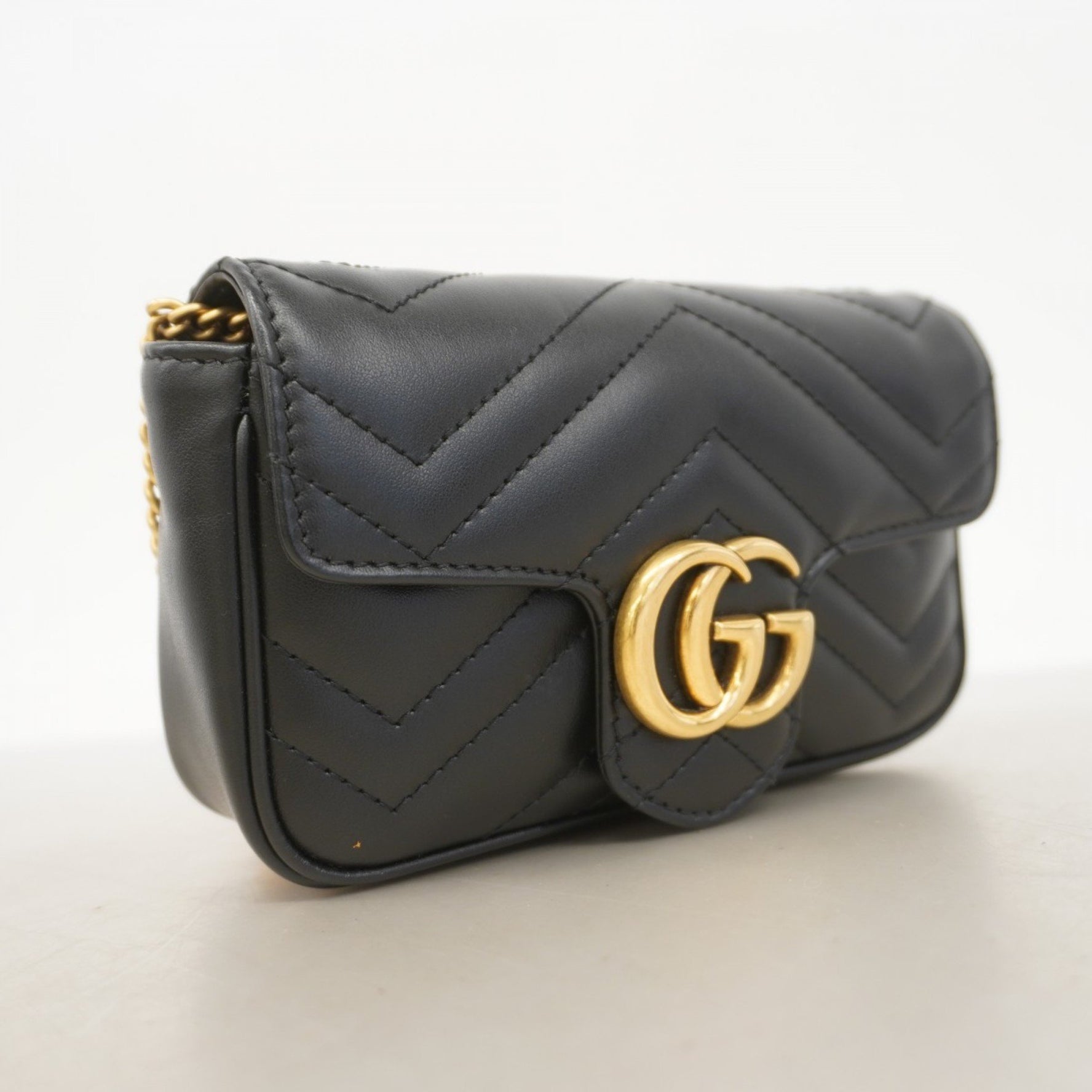 Gucci GG Marmont Super Shoulder Bag Leather Black Women's