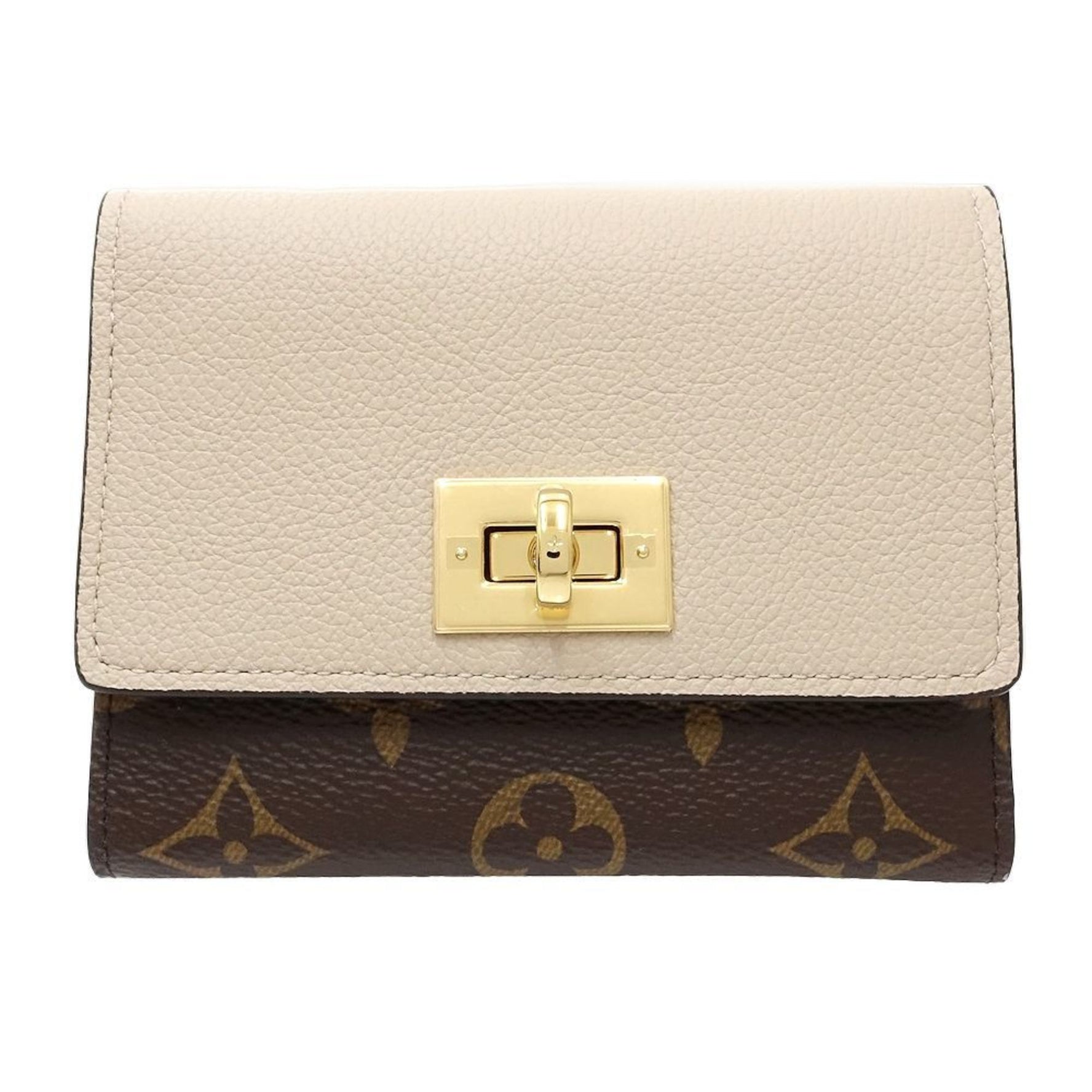 Louis Vuitton Monogram Tri-fold Wallet Portefeuille Victorine Brown Greige