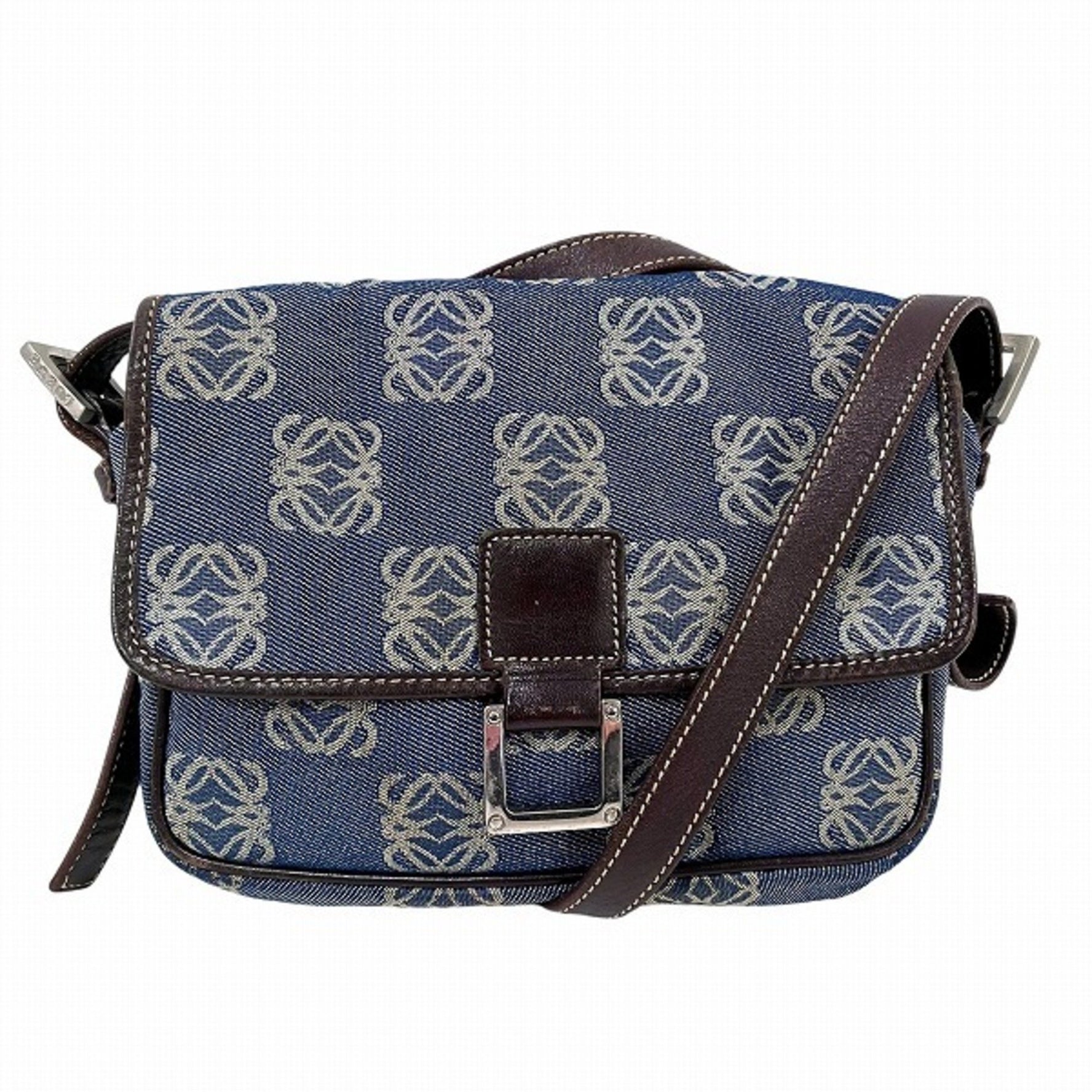 LOEWE Anagram Denim Shoulder Bag