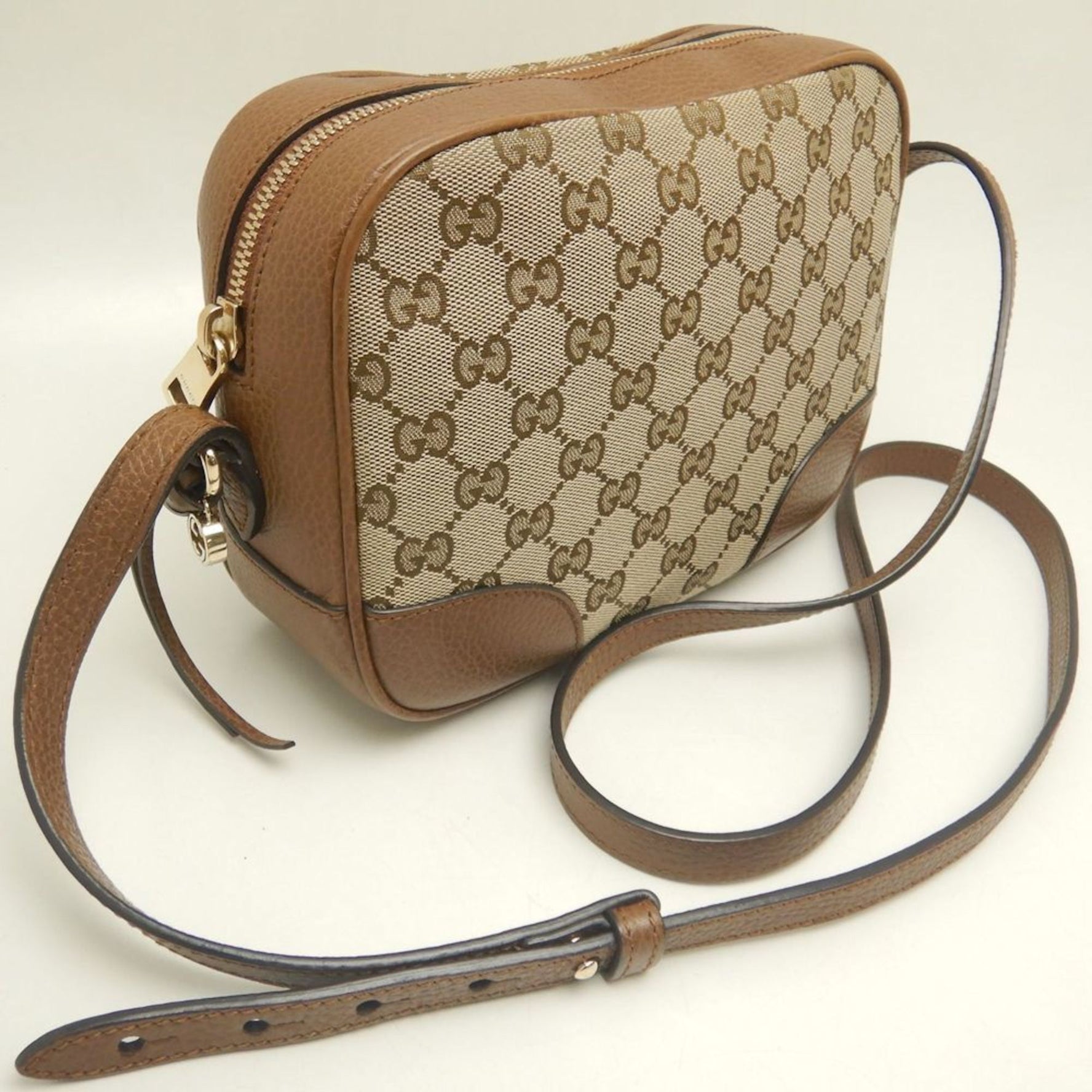 GUCCI Shoulder Bag GG Canvas Beige Brown Outlet