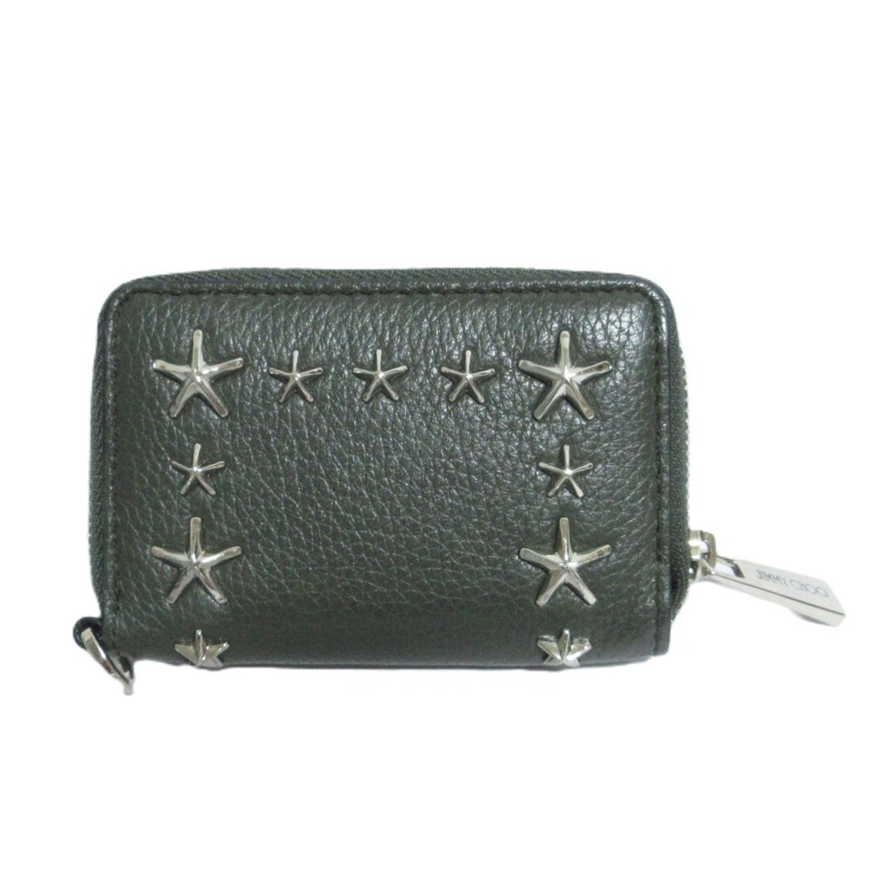 JIMMY CHOO Danny Star Studs Wallet/Coin Case, Sage