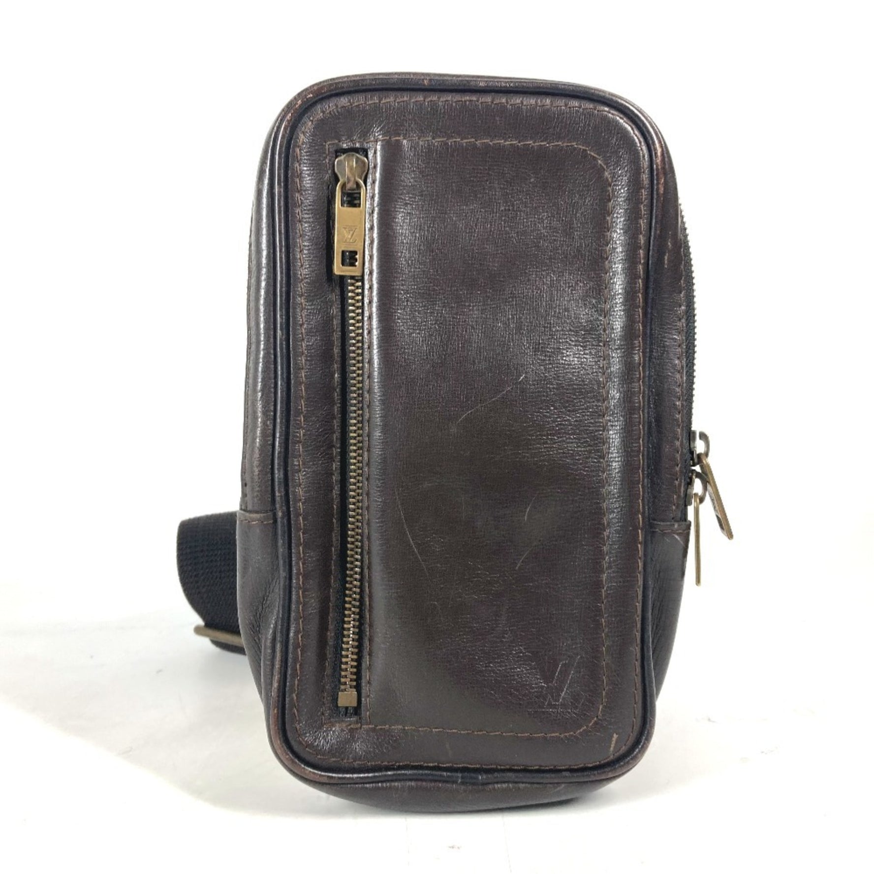 Louis Vuitton Utah Siu Bag Belt Waist Pouch Body Leather Men's Cafe Brown