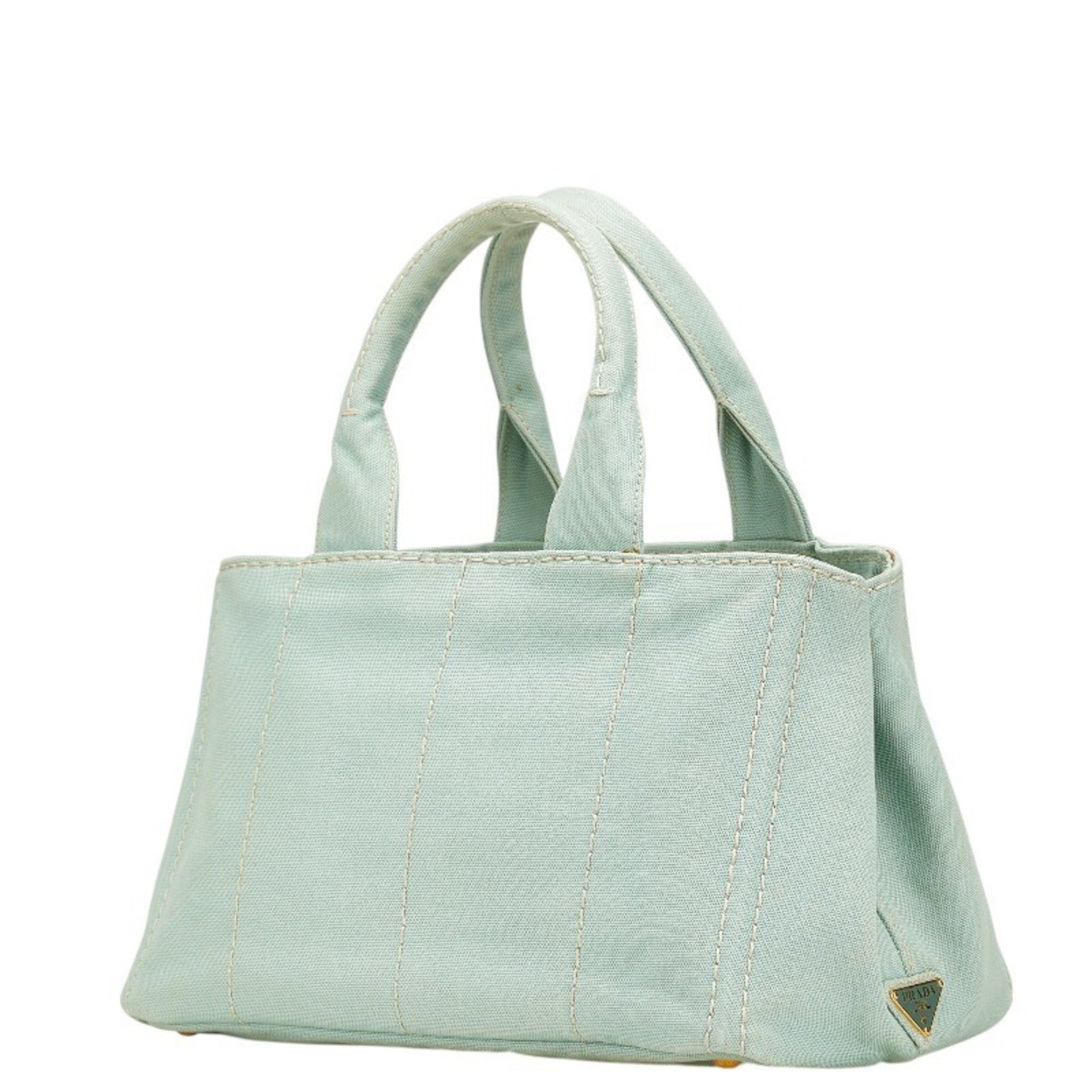 Prada Canapa Handbag Tote Bag Mint Green Canvas Women's PRADA