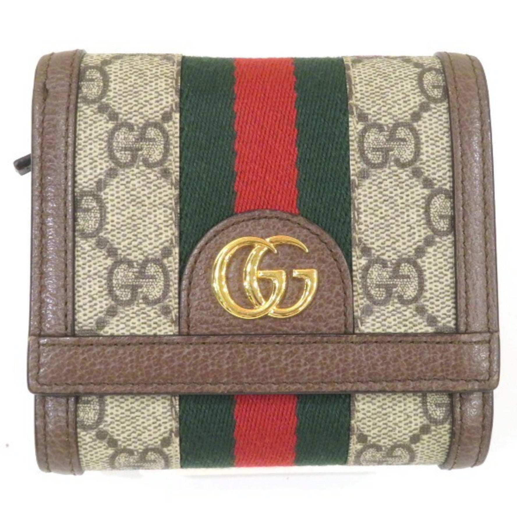 GUCCI Offdia Shelly Line GG Supreme Bi-fold Wallet for Women