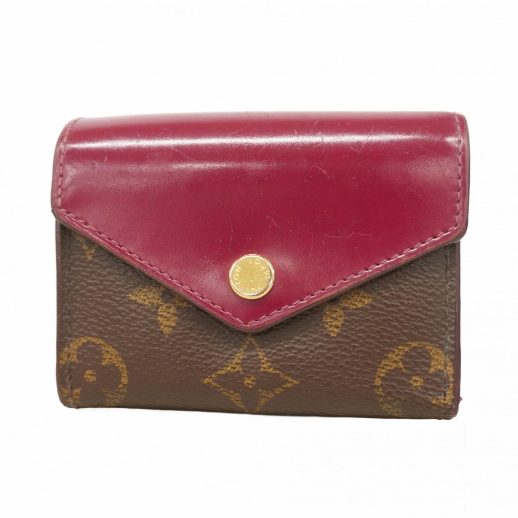 Louis Vuitton Monogram Portefeuille Zoe Tri-fold Wallet M62932 Brown Fuchsia Women's