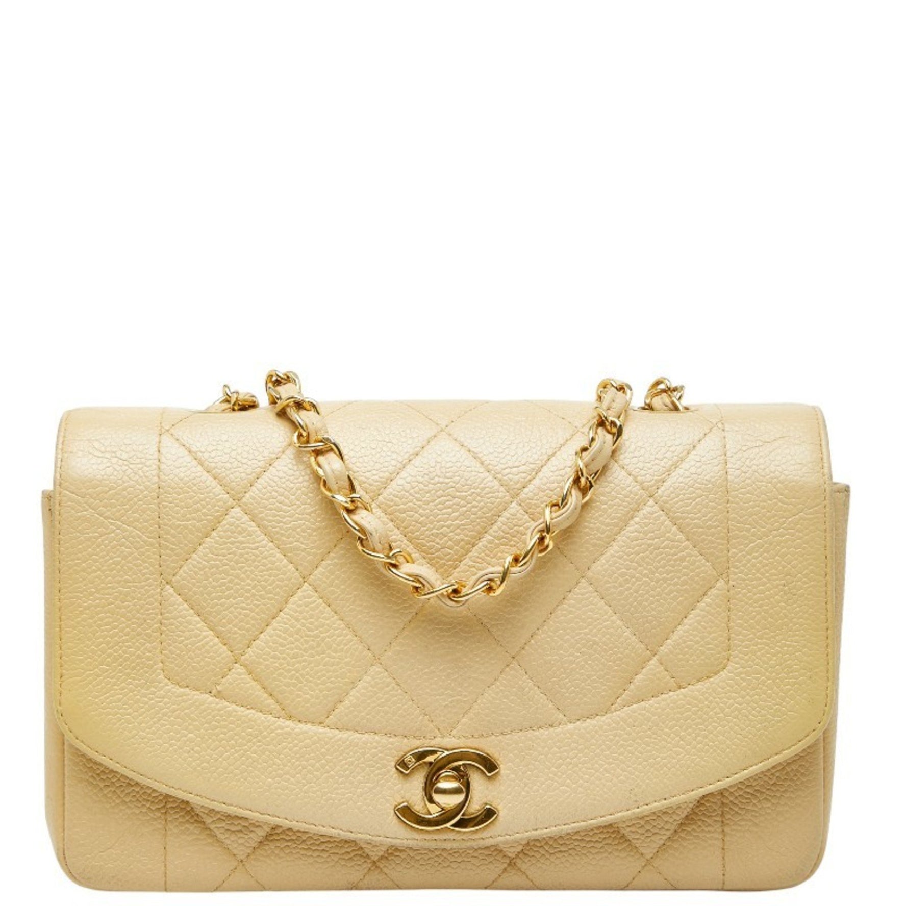 CHANEL Matelasse Coco Mark Diana Crossbody Chain Shoulder Bag in Caviar Skin