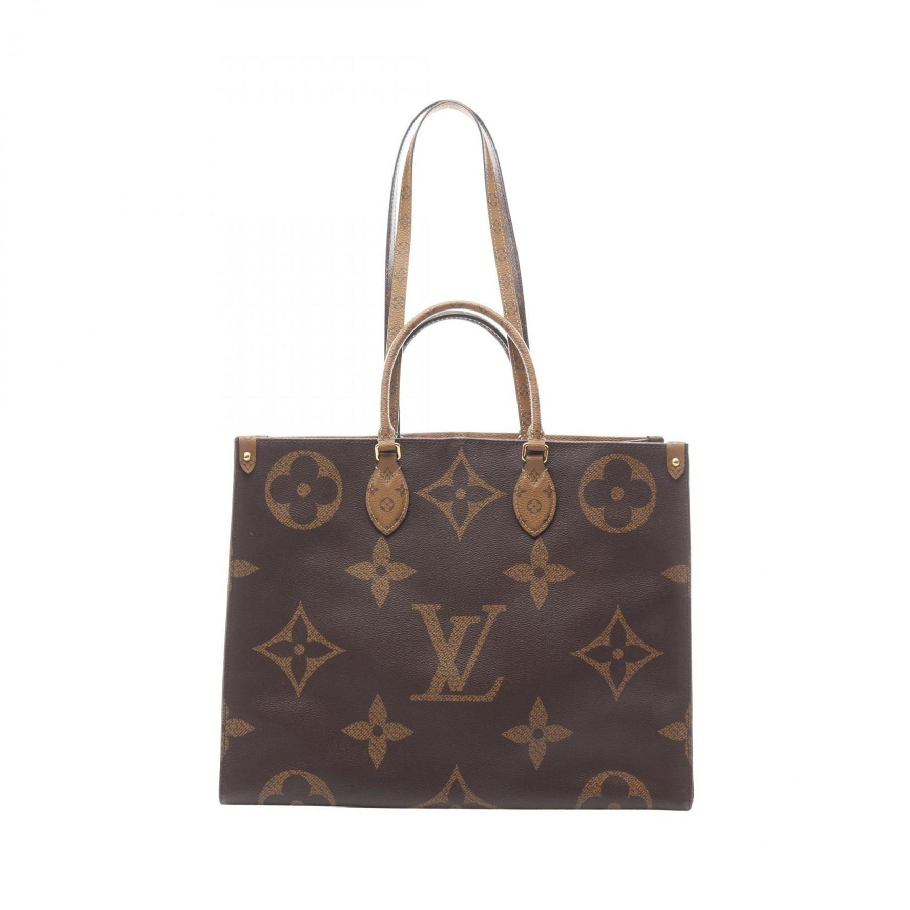 Louis Vuitton On the Go GM Monogram Giant Reverse Tote Bag, Coated Canvas, Brown and Beige