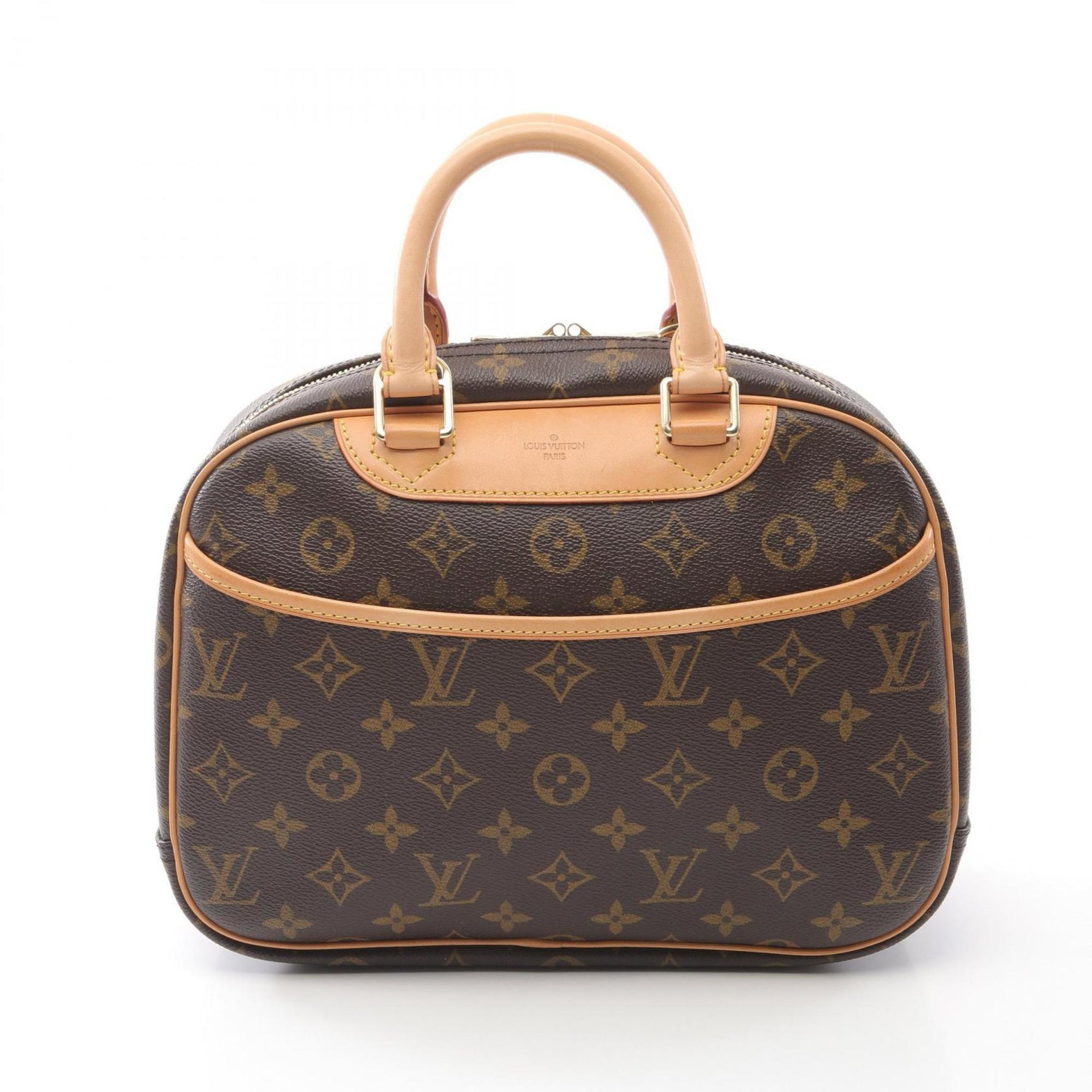 Louis Vuitton Trouville Handbag Coated Canvas Leather Monogram Brown