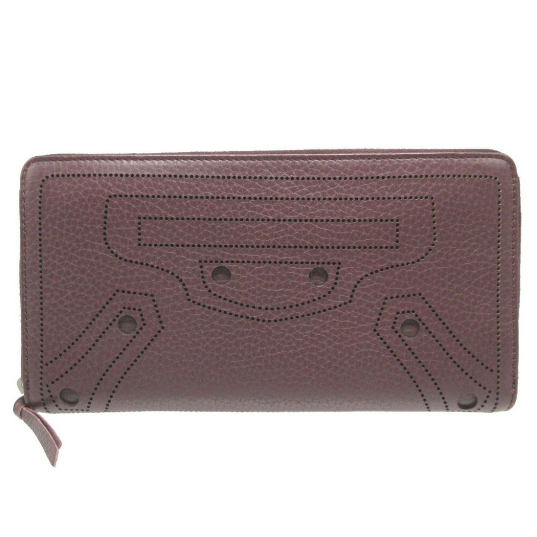 Balenciaga Blackout Leather Round Long Wallet