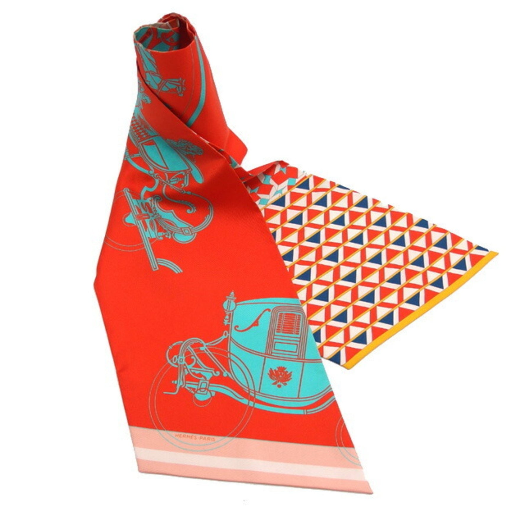 Hermes Ex-Libris en Cravates Reversible Maxi Twilly
