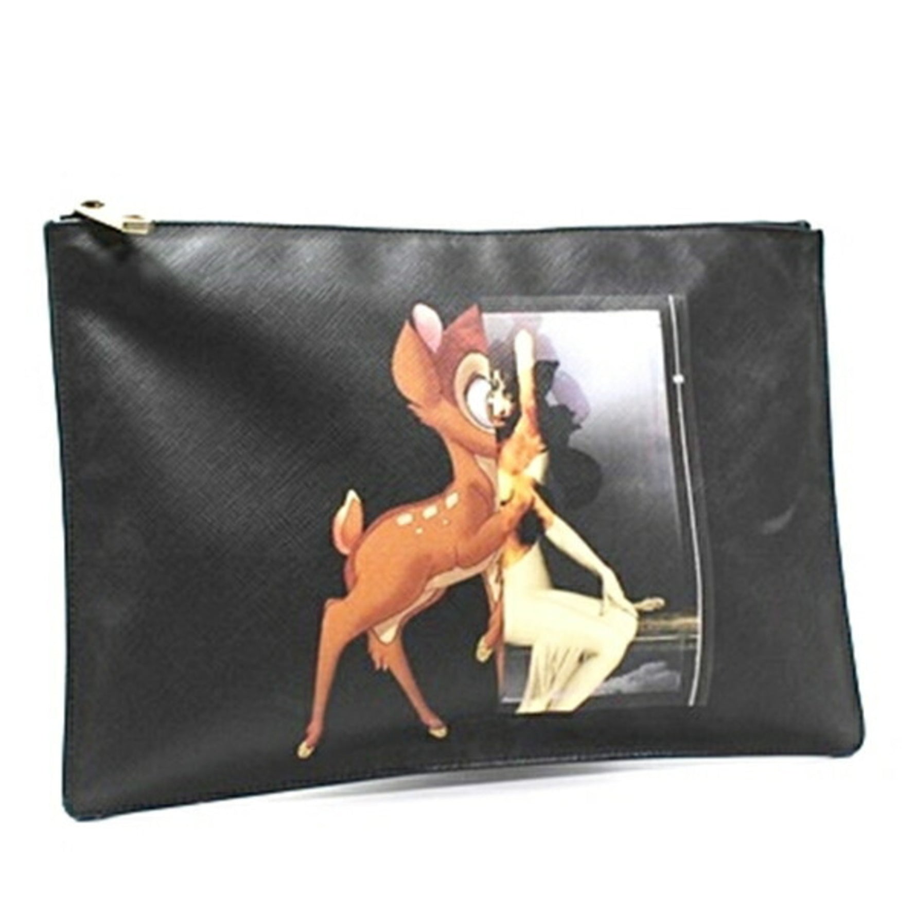 Givenchy Disney Collaboration Bambi Clutch Bag in Black PVC. Men's and Pouch.
