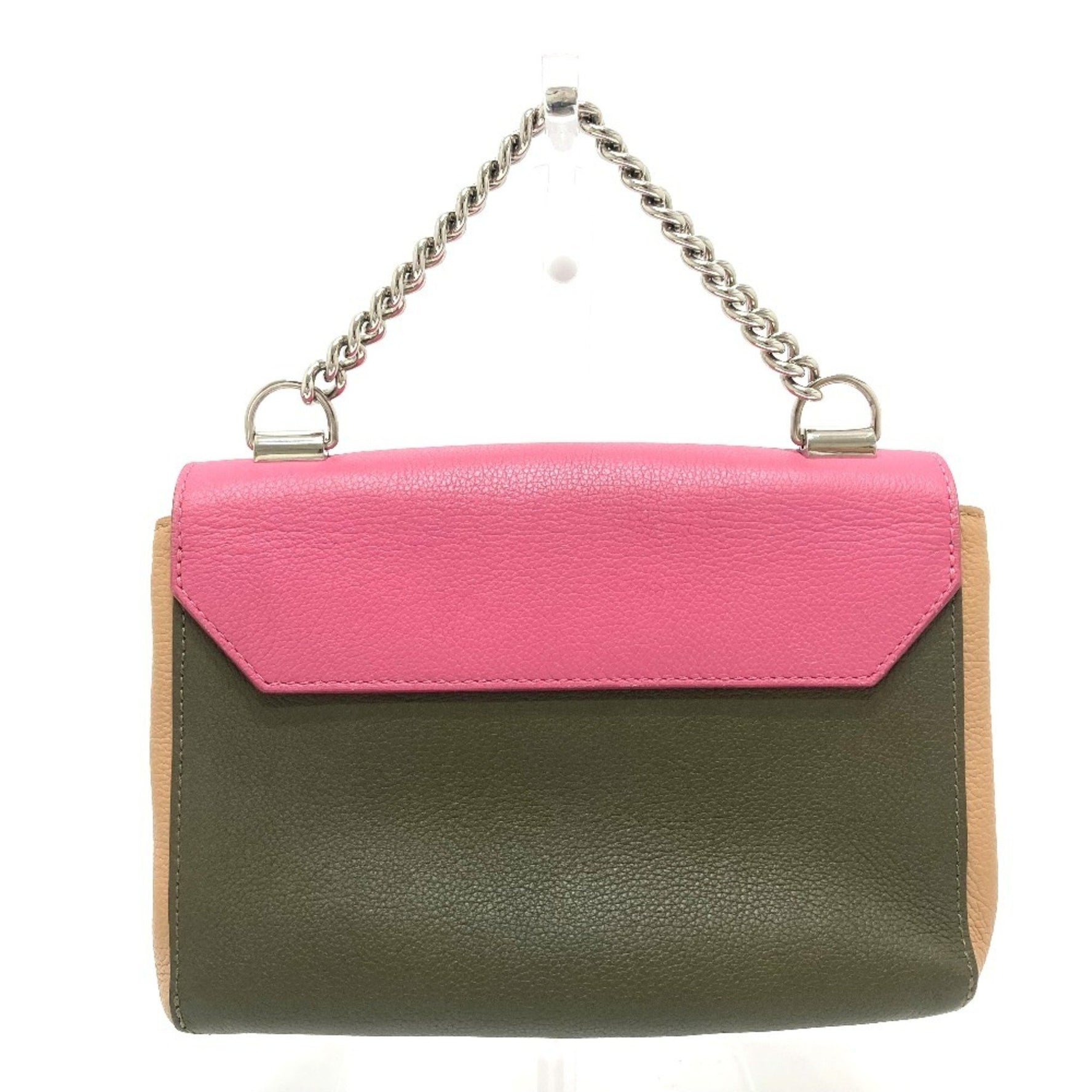 Louis Vuitton Tricolor Lockme 2 BB Handbag/Shoulder Bag, Leather, Rose Pink, Khaki, and Beige
