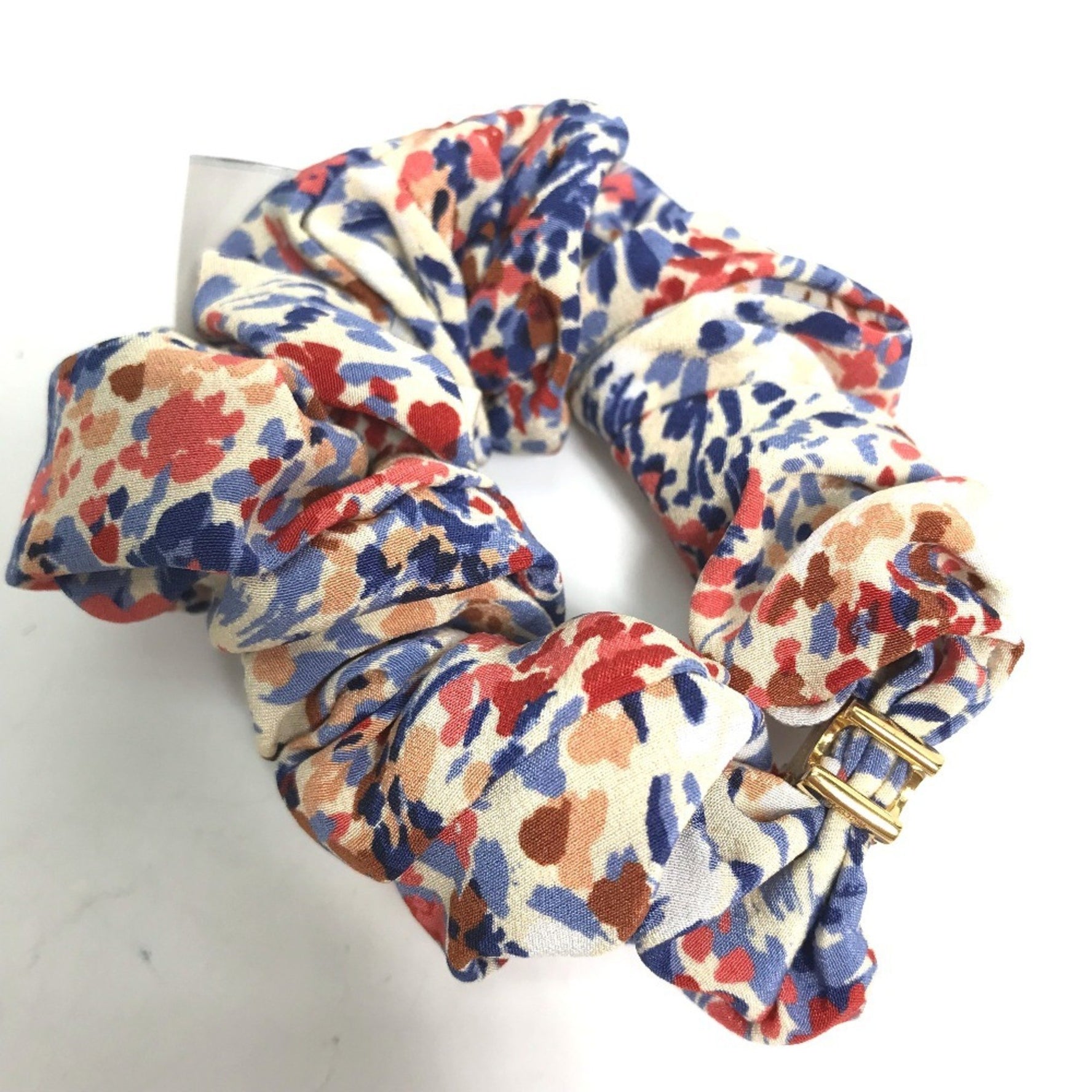 CELINE Triomphe Hair Accessory, Silk Scrunchie, Red