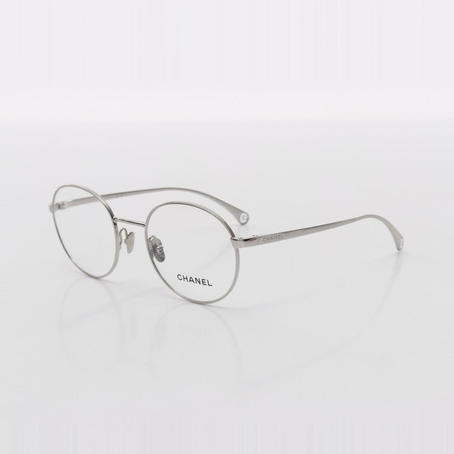 CHANEL Oval Shape Optical Glasses, Metal, 2209