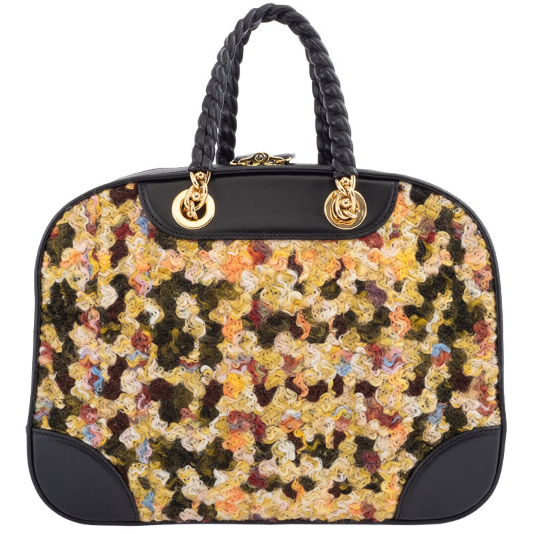 Louis Vuitton Bowling Vanity Handbag Black Calf Wool