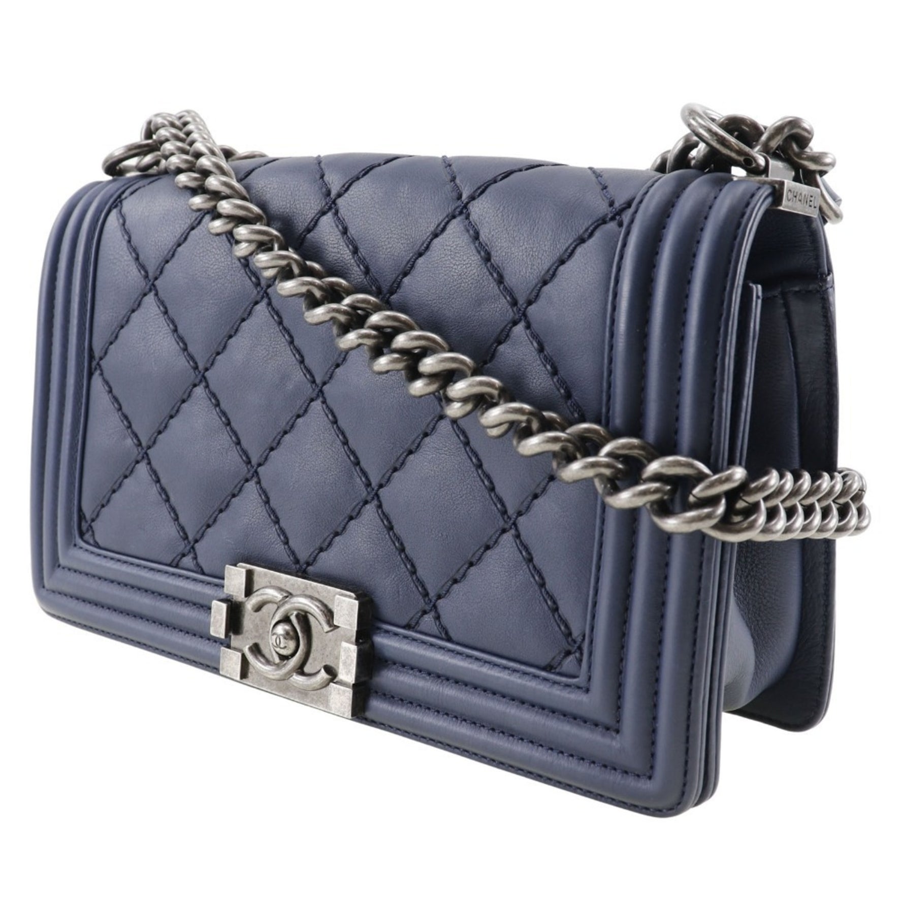 CHANEL Boy Shoulder Bag Chain Matelasse Lambskin Flap