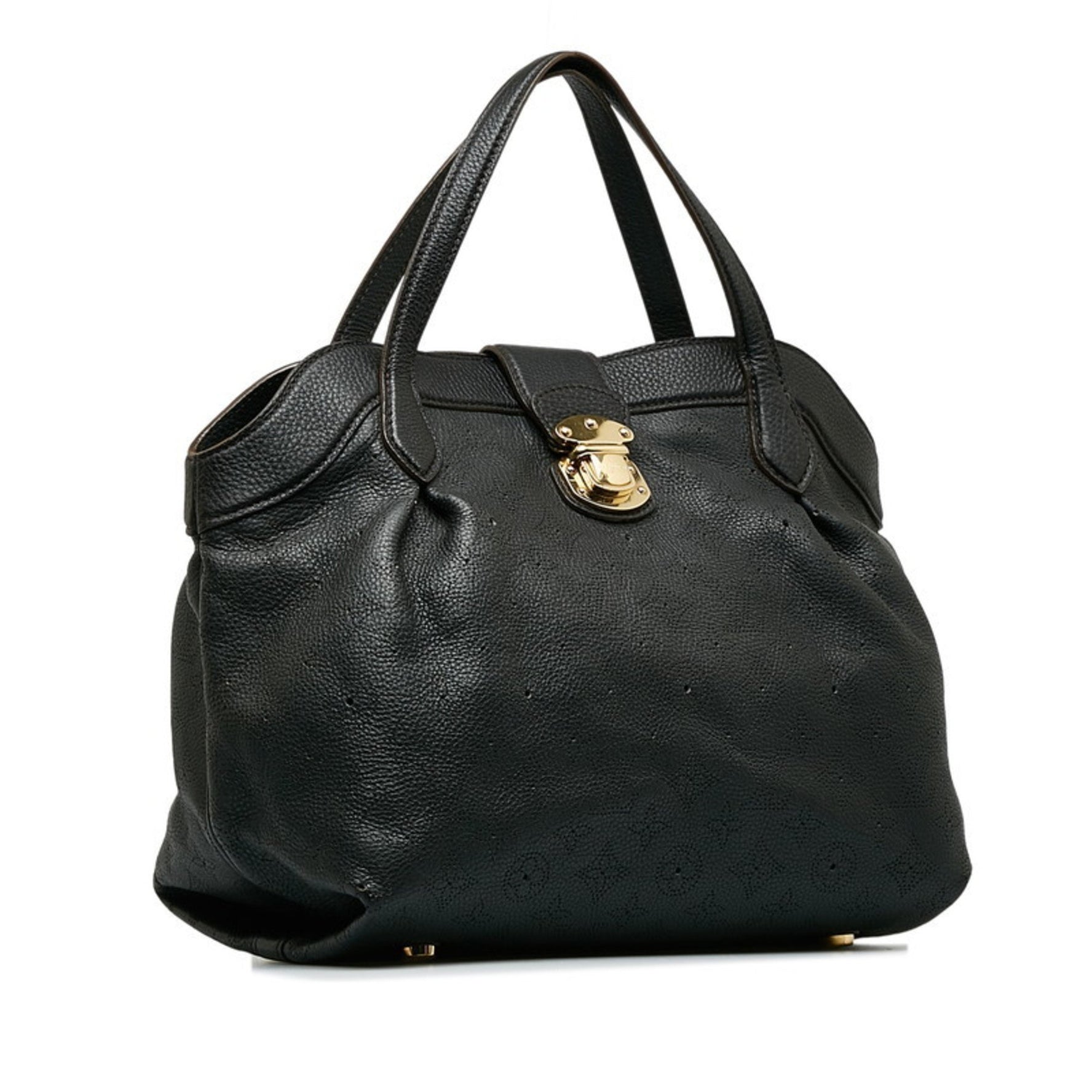 Louis Vuitton Monogram Mahina Seal PM Handbag Noir Black Leather Women's LOUIS VUITTON
