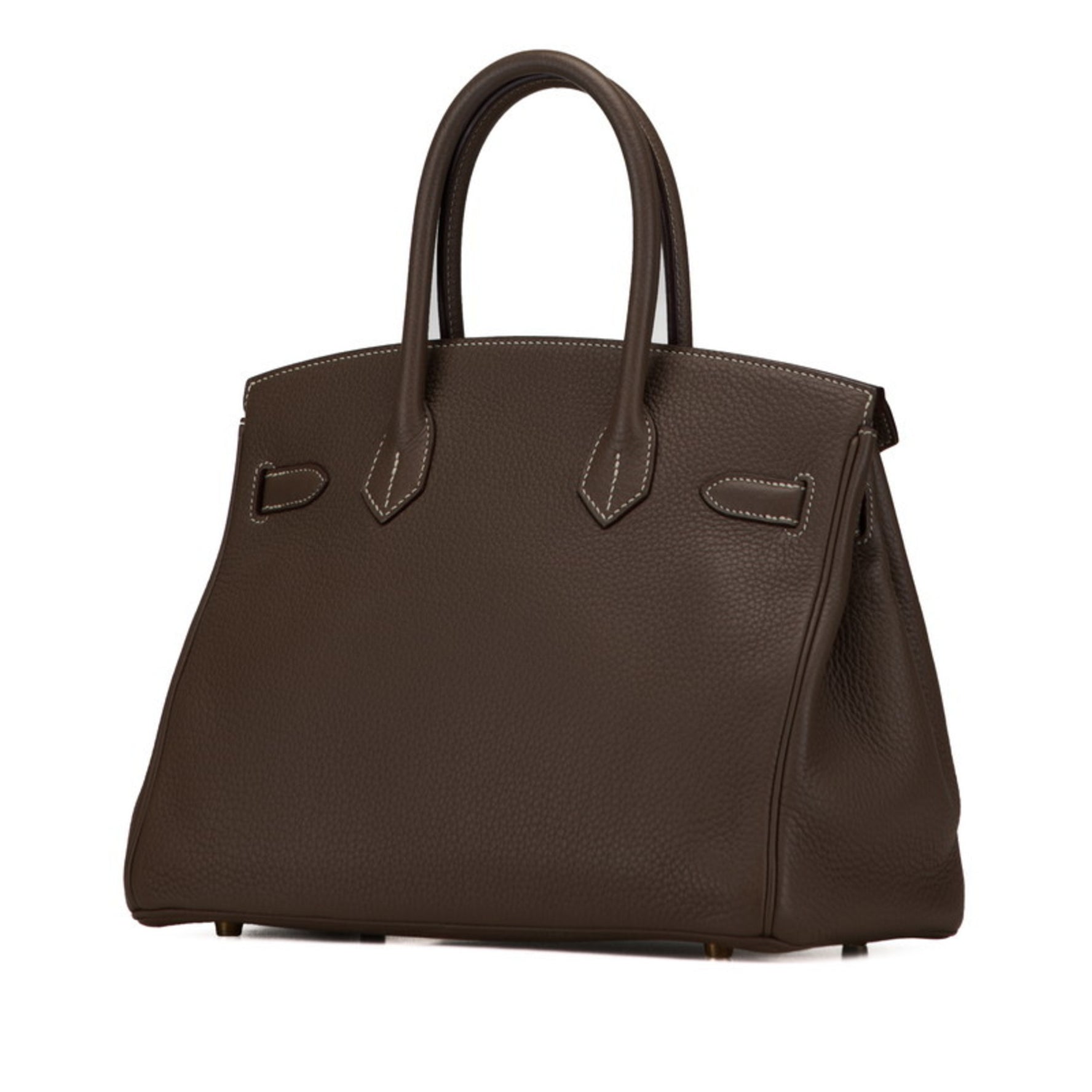 Hermes Hermès Birkin 30 Handbag in Etoupe, Greige with Gold Hardware, Taurillon Clemence Leather, Women's