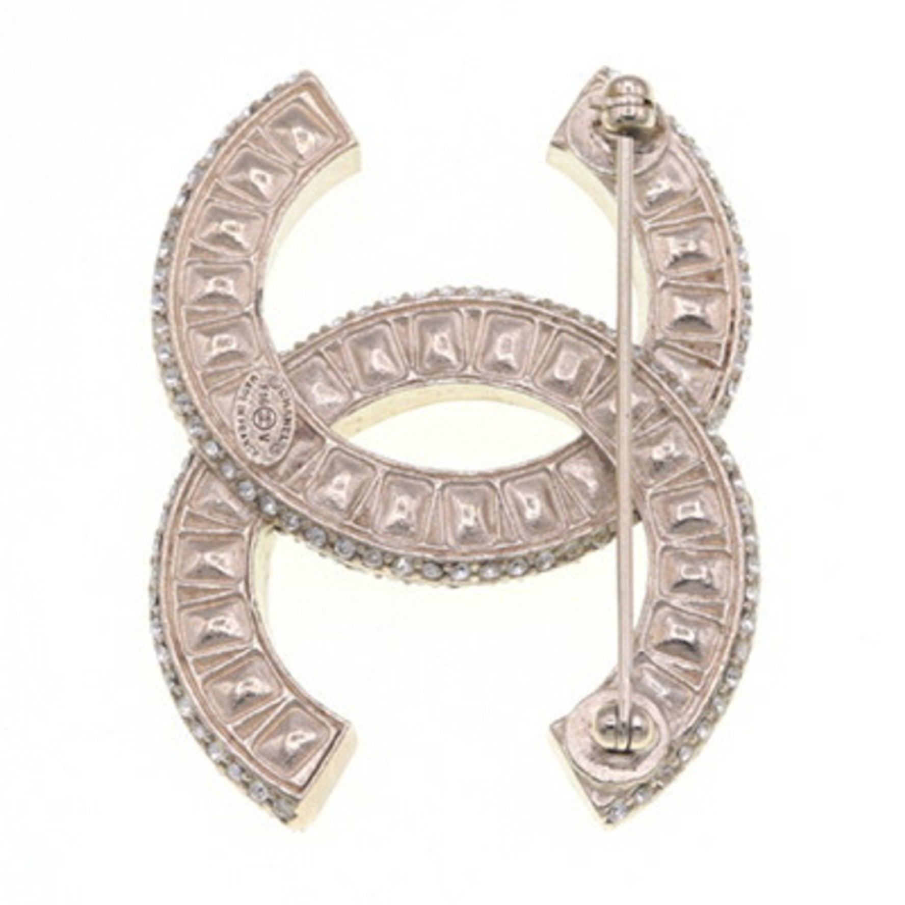 Chanel Coco Mark Brooch, Champagne Gold, Metal, Stone, 16V, 2016 Model, Women's, CHANEL