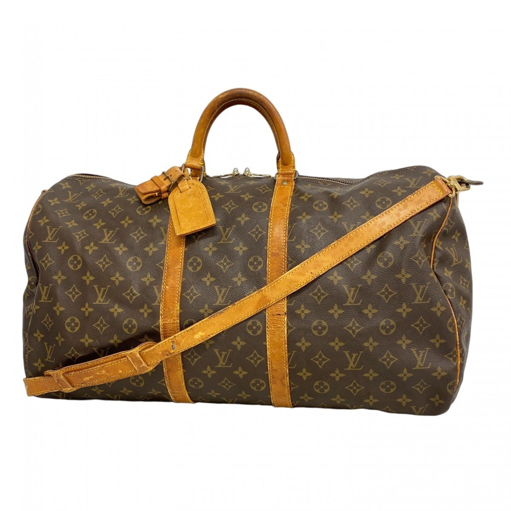 Louis Vuitton Monogram Keepall Bandouliere 55 Boston Bag Brown Men's/Women's
