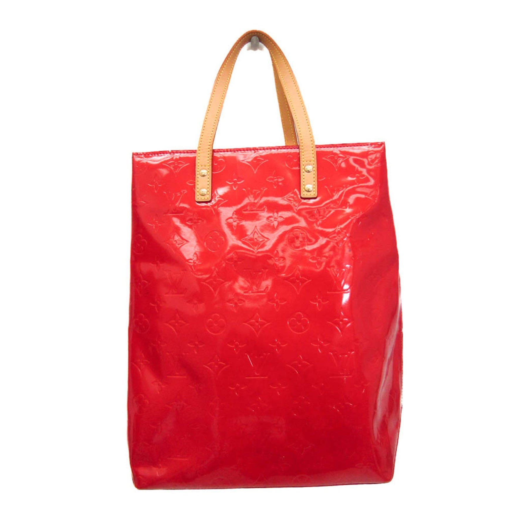 Louis Vuitton Monogram Vernis Reade MM M91086 Women's Handbag Rouge