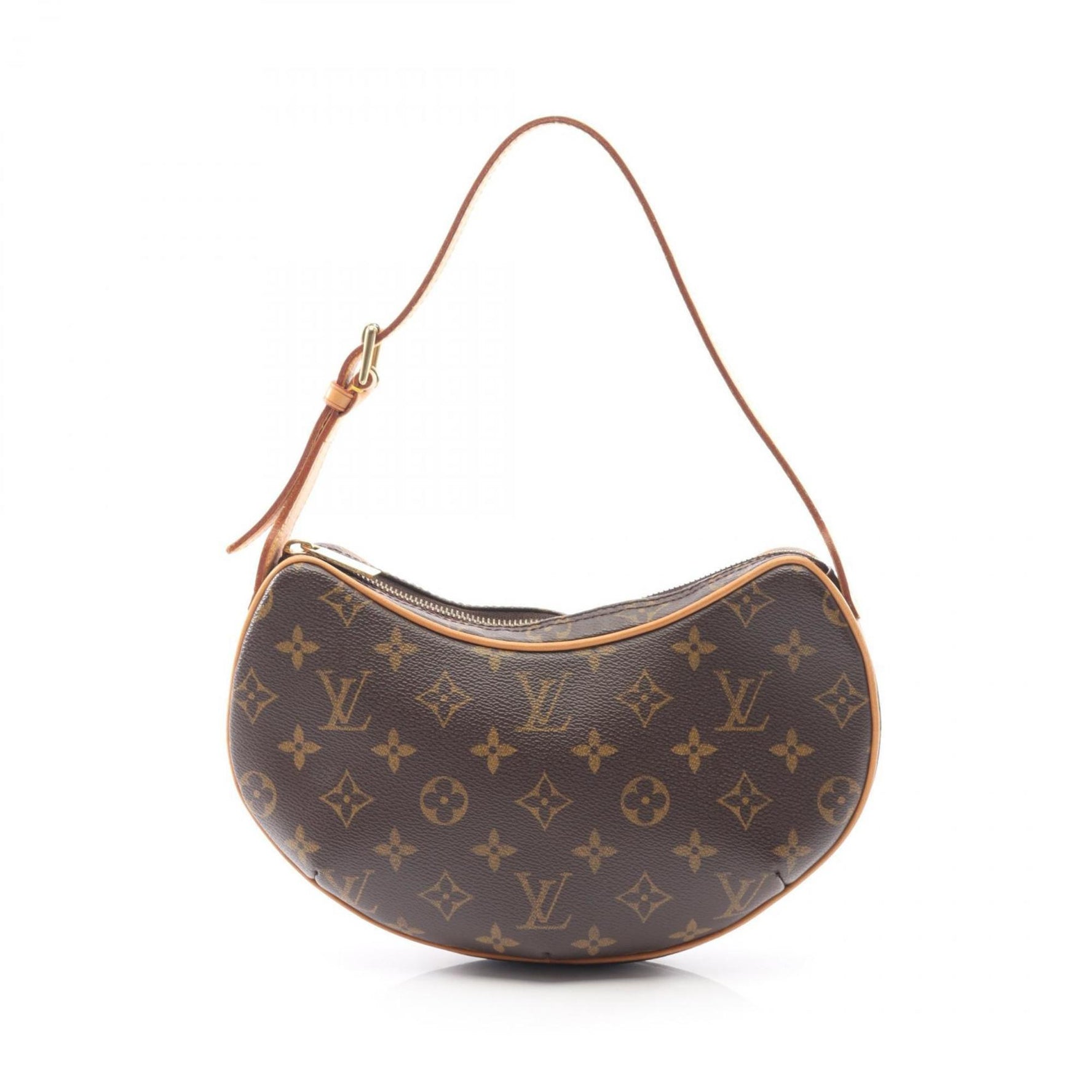 Louis Vuitton Pochette Croissant Monogram Shoulder Bag in Coated Canvas and Leather