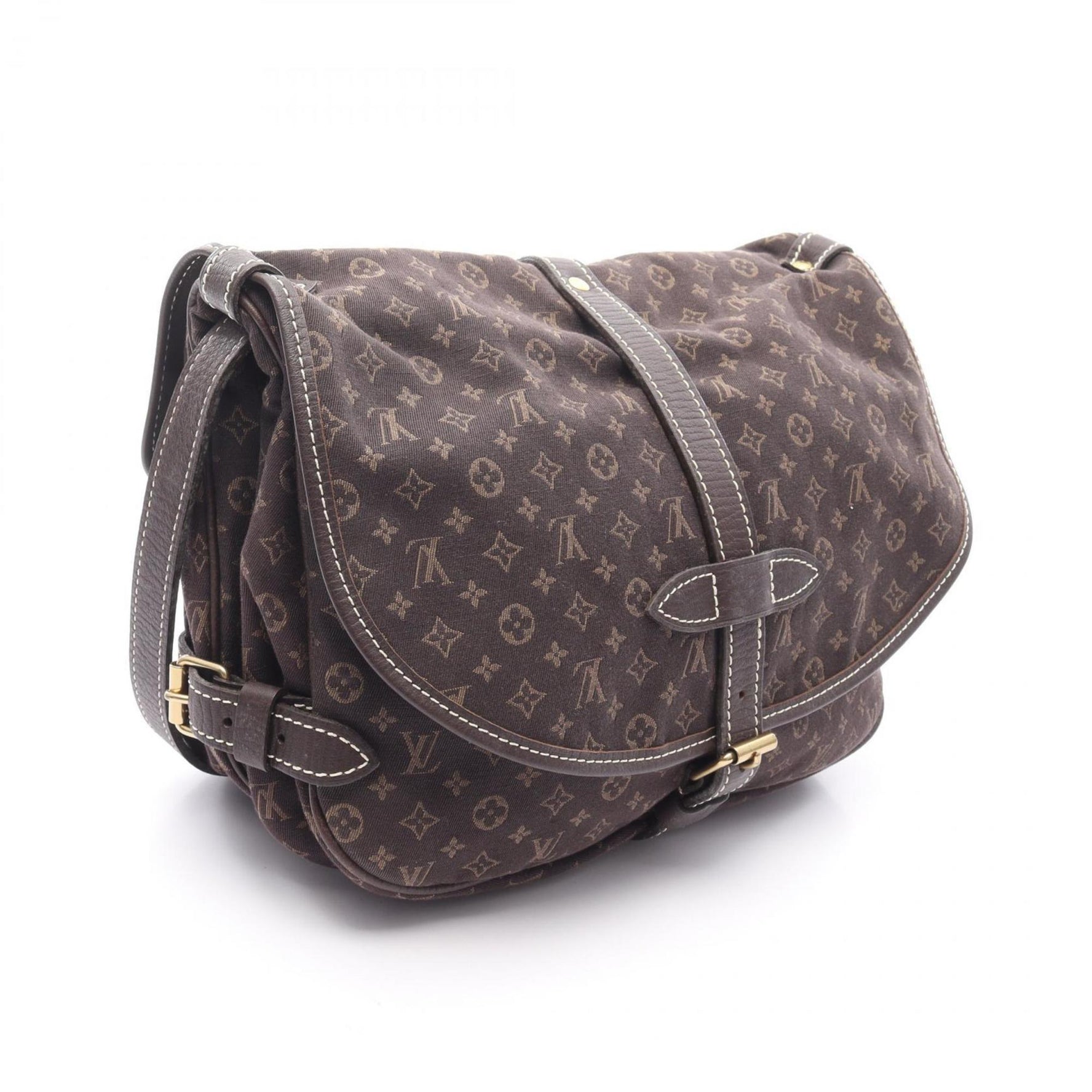 Louis Vuitton Saumur Shoulder Bag, Canvas and Leather, Monogram Mini Lan, Brown