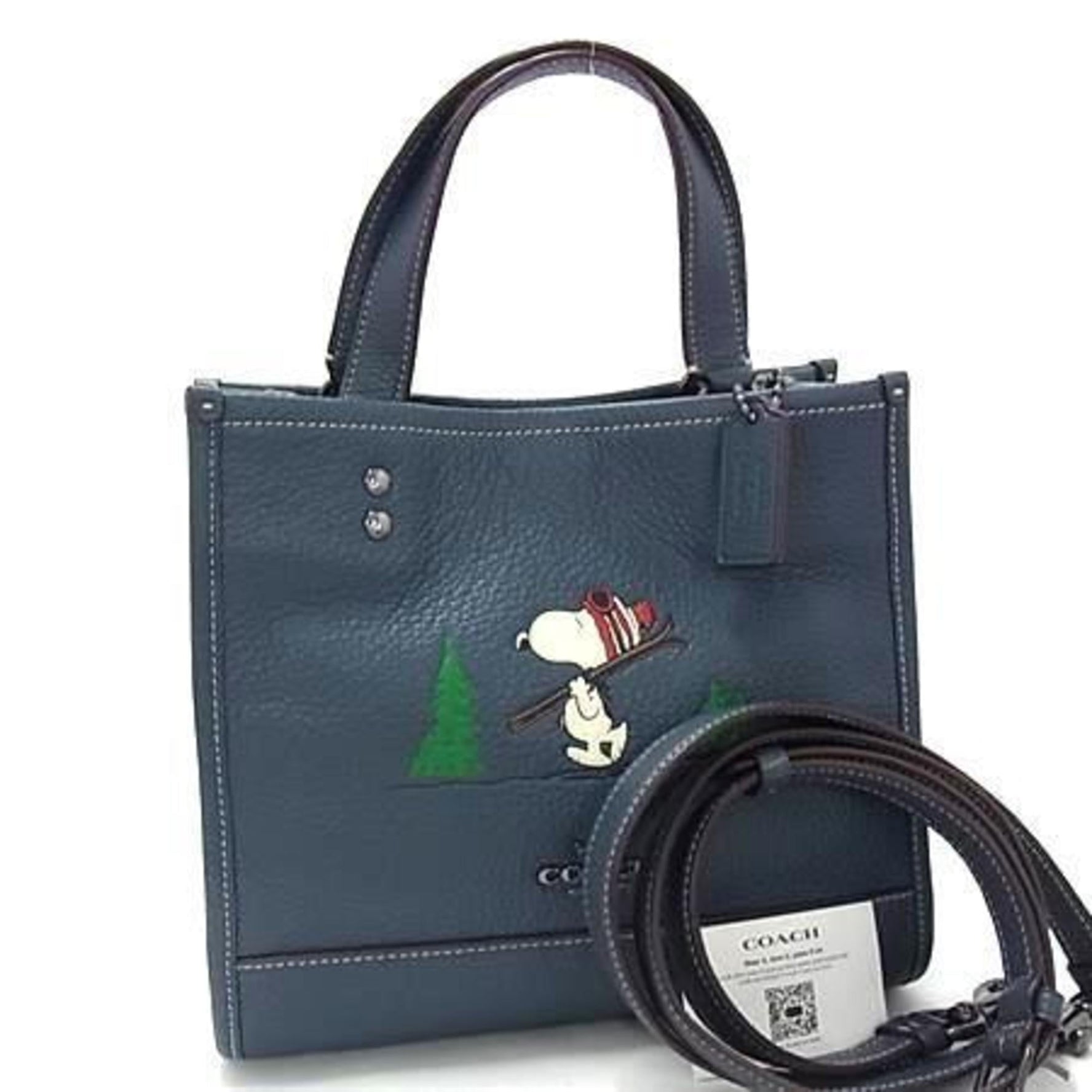 COACH Peanuts & Snoopy Collaboration Dempsey Tote 22 Leather Handbag
