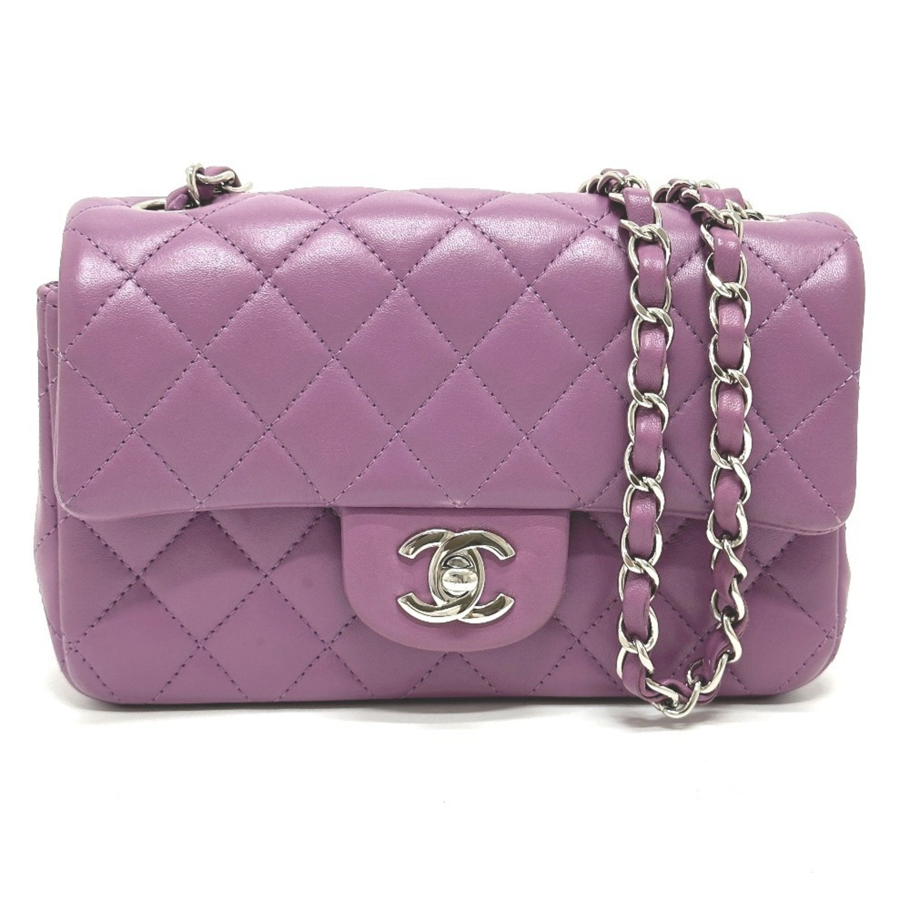 CHANEL Coco Mark Minimato Matelasse 20 Chain Shoulder Bag in Lambskin