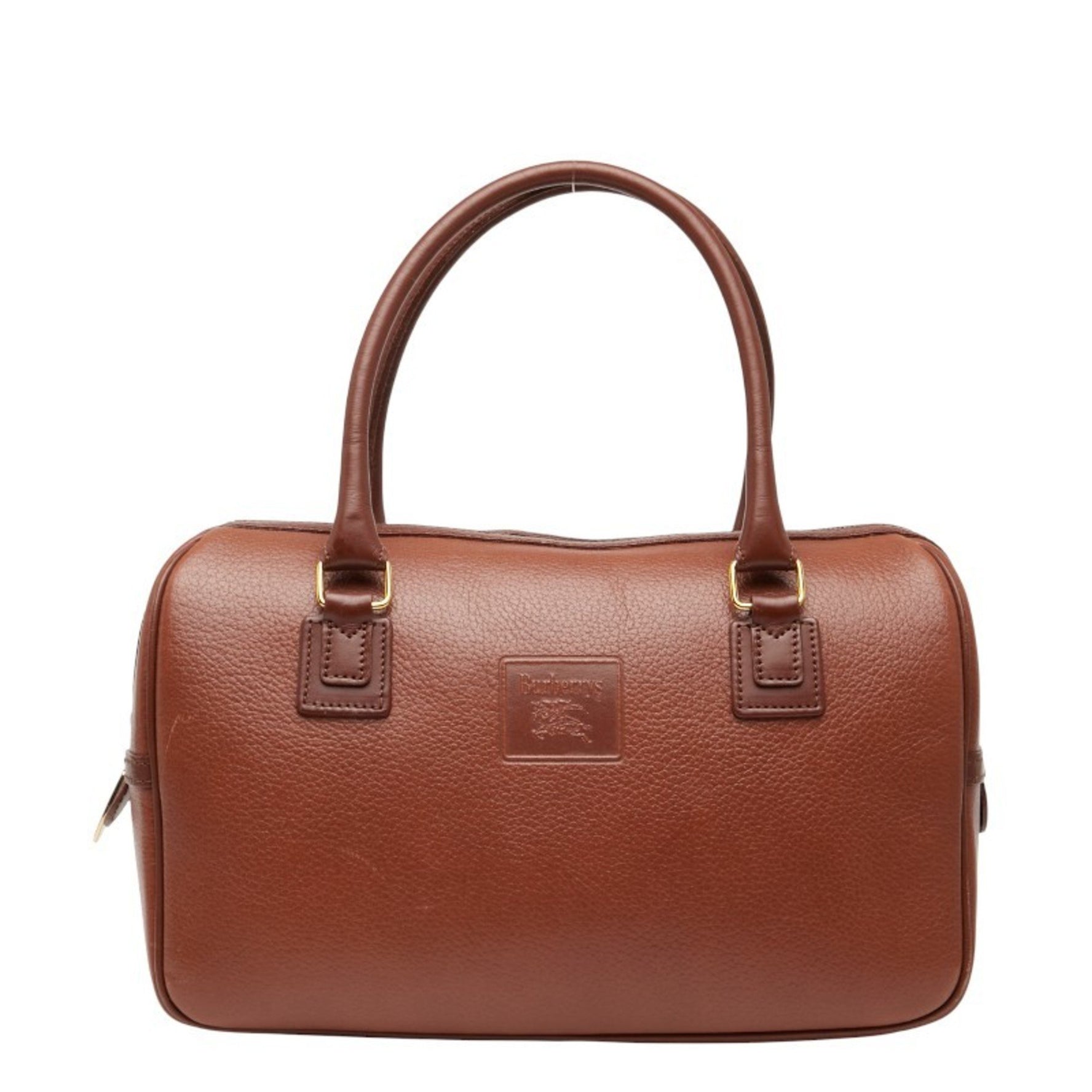 Burberry Nova Check Shadow Horse Boston Bag in Leather