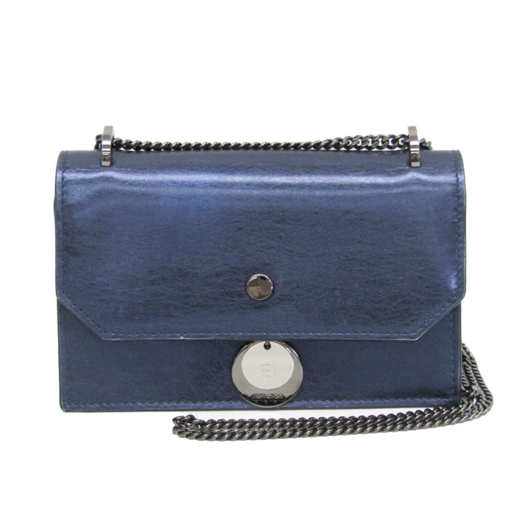 Jimmy Choo FINLEY Leather Shoulder Bag Metallic Purple